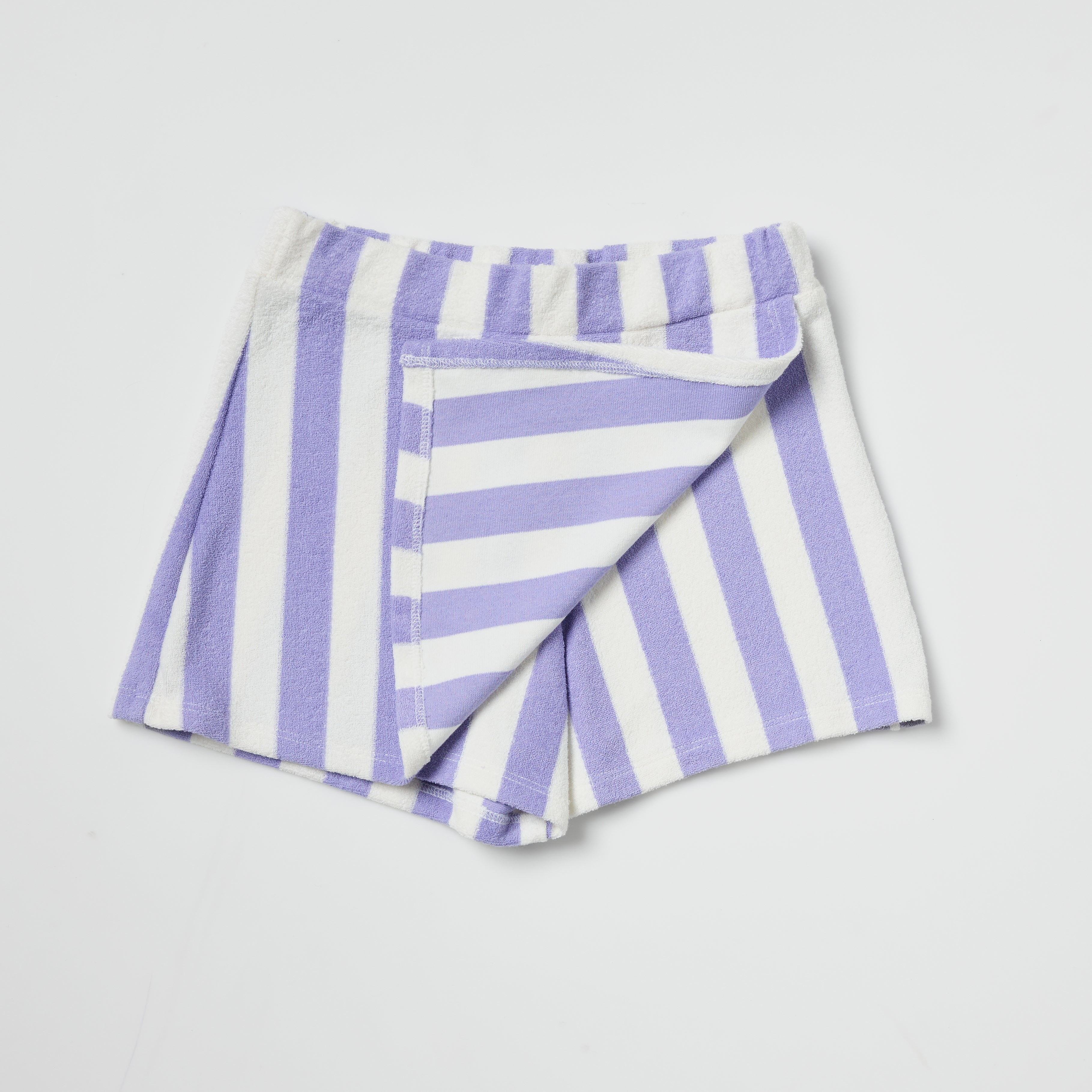 Purple Striped Terry Skort