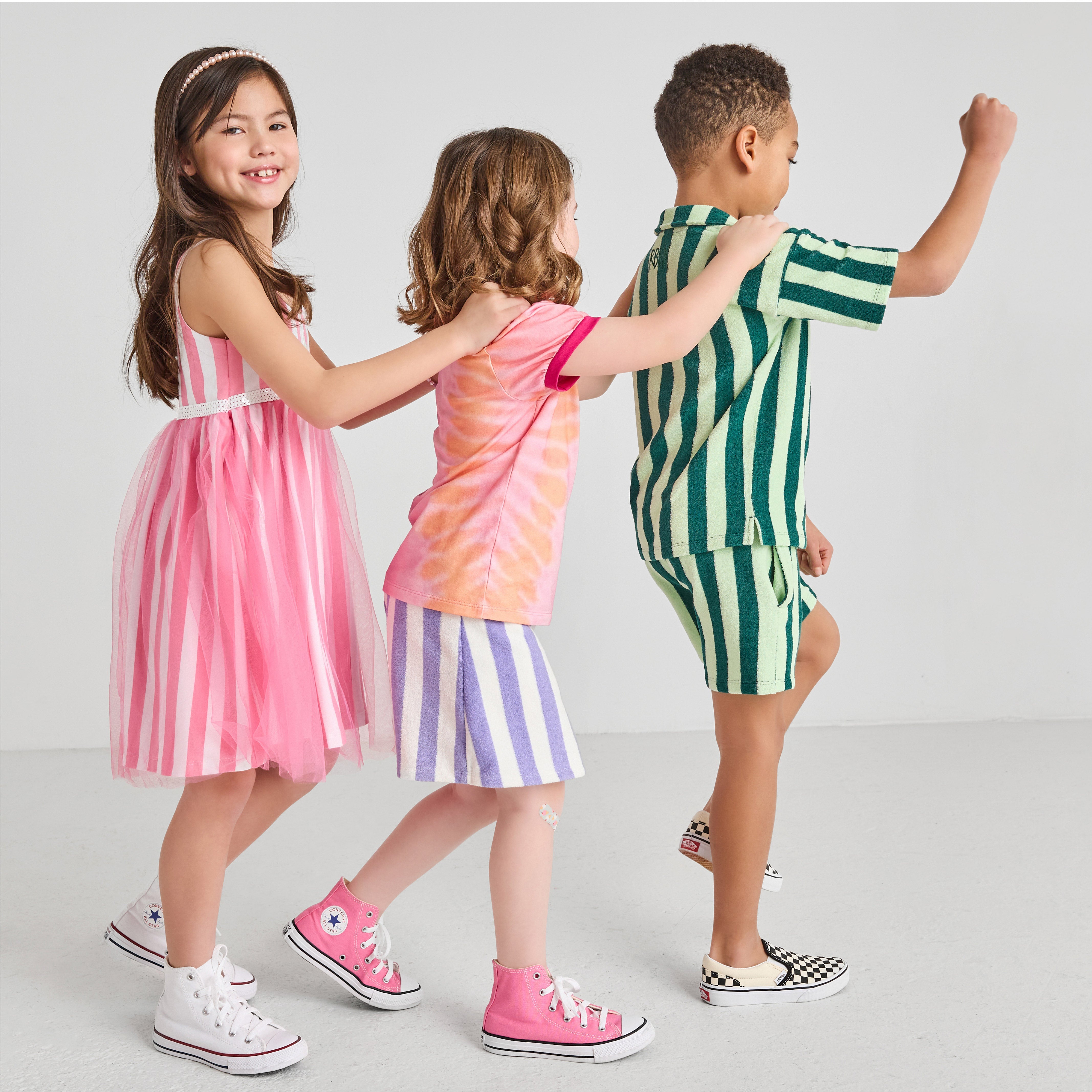 Purple Striped Terry Skort
