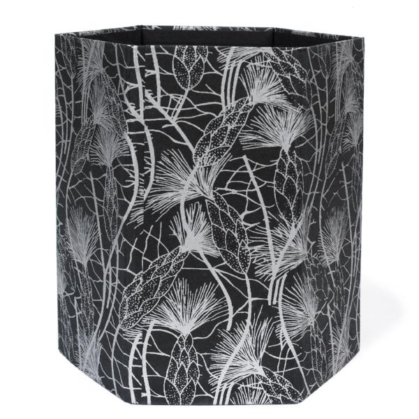 Recycled Cotton Storage/wastebasket Black Beach Grass Design