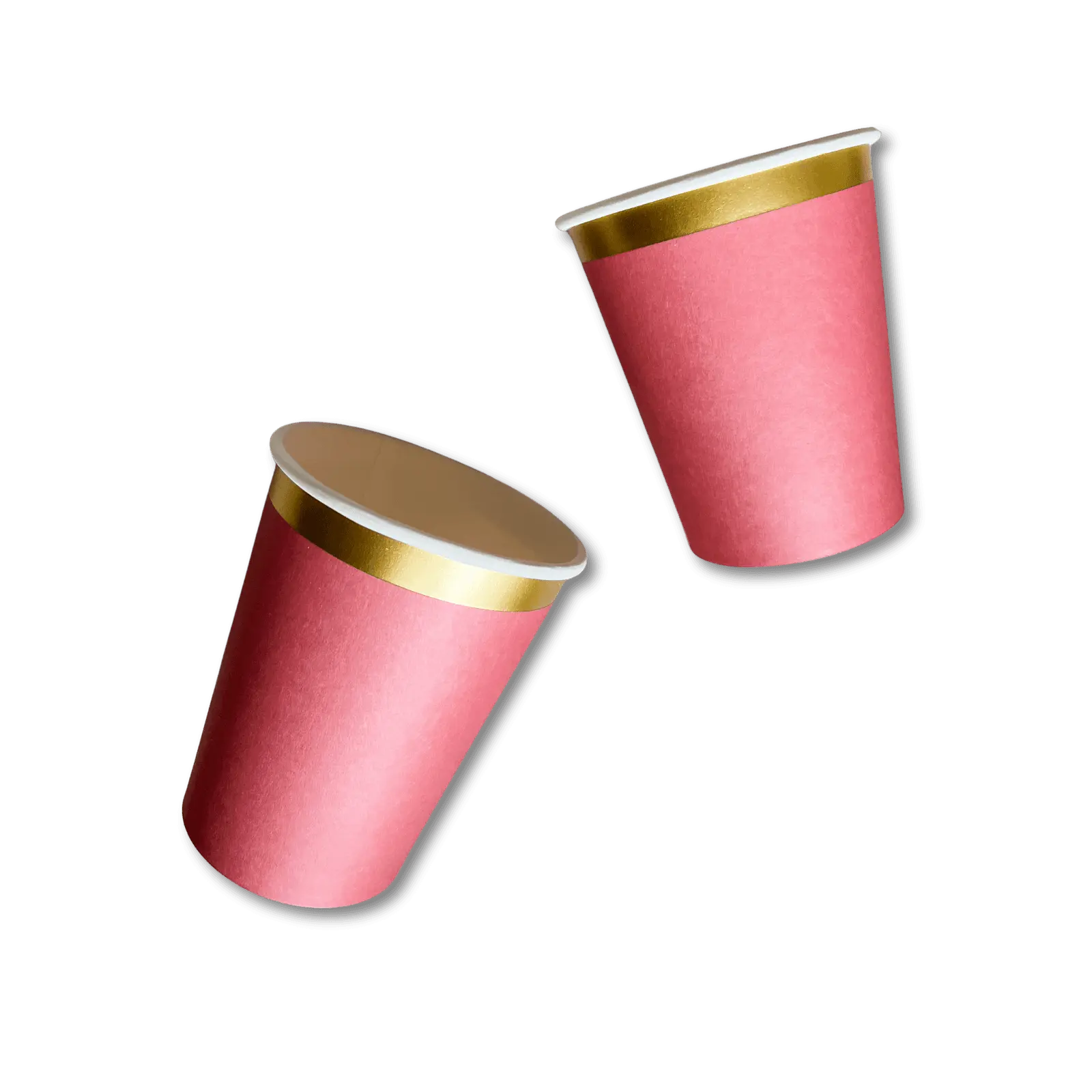 Red Cups With Gold Trim, 8 Pack