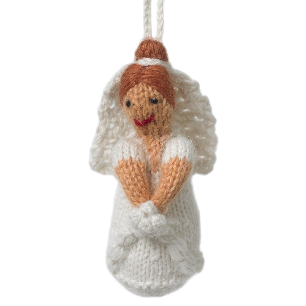 Red Head Bride Ornament Hand Knit Wedding Ornament