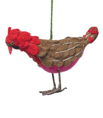 Red/ Pink Bird Christmas Ornament
