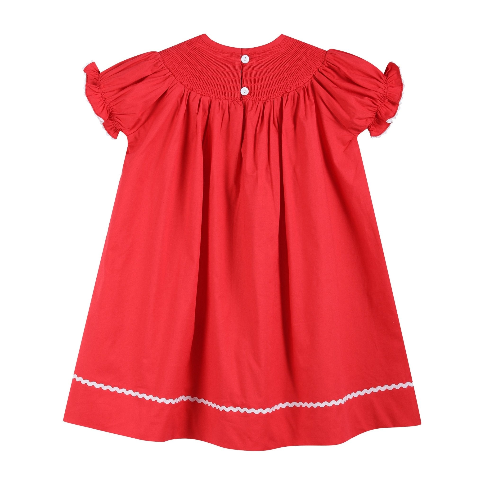 Red Santa Sleigh Bishop Dress