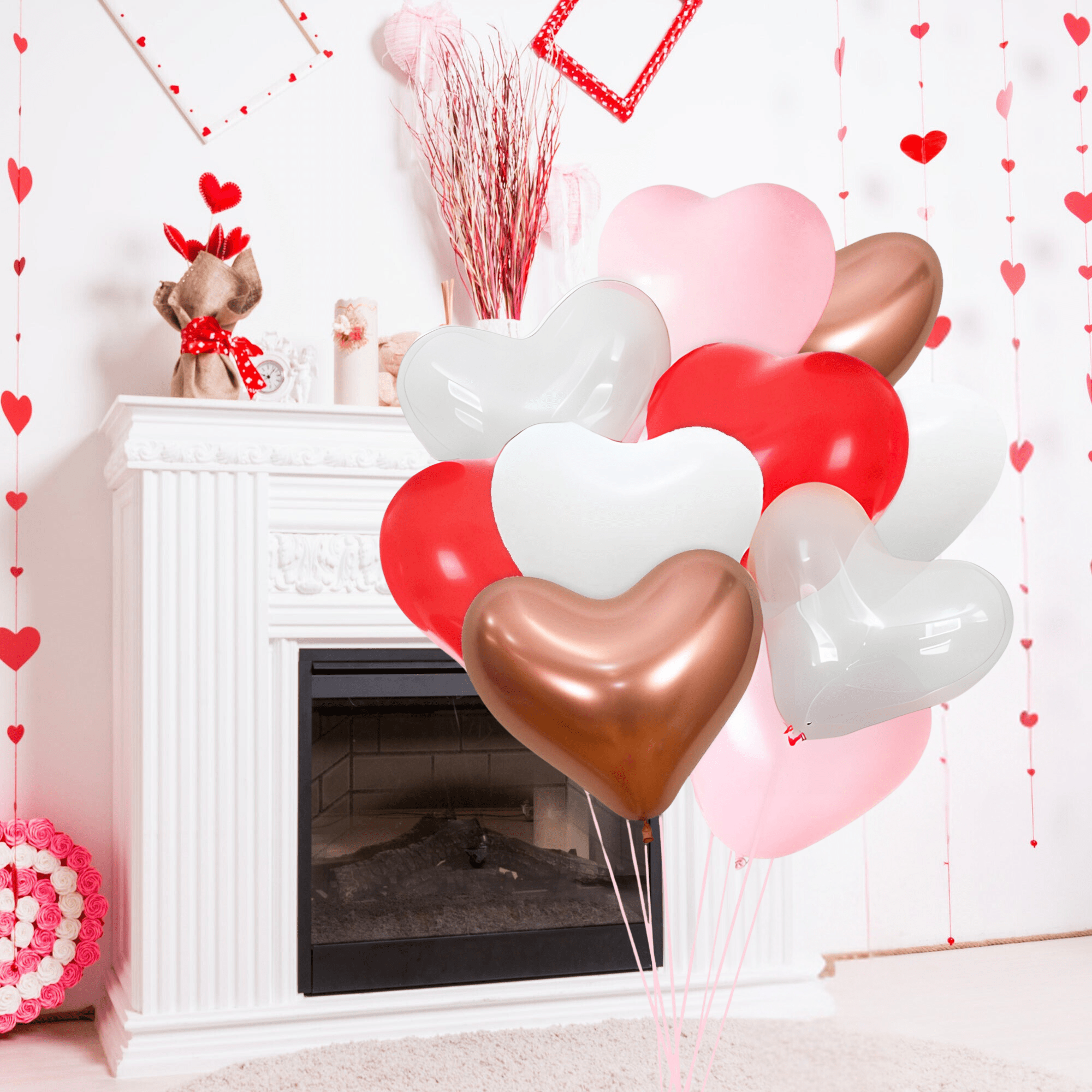 Heart Balloon Bouquet – 10ct | Valentine’s, Anniversary, Bachelorette