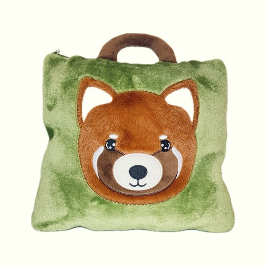 Plush Red Panda Case With Attached Blanket Inside
