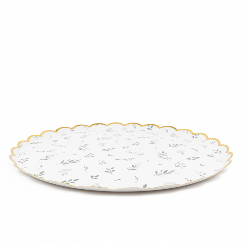 Floral Eucalyptus Large Paper Plates 10" (8 Pack)