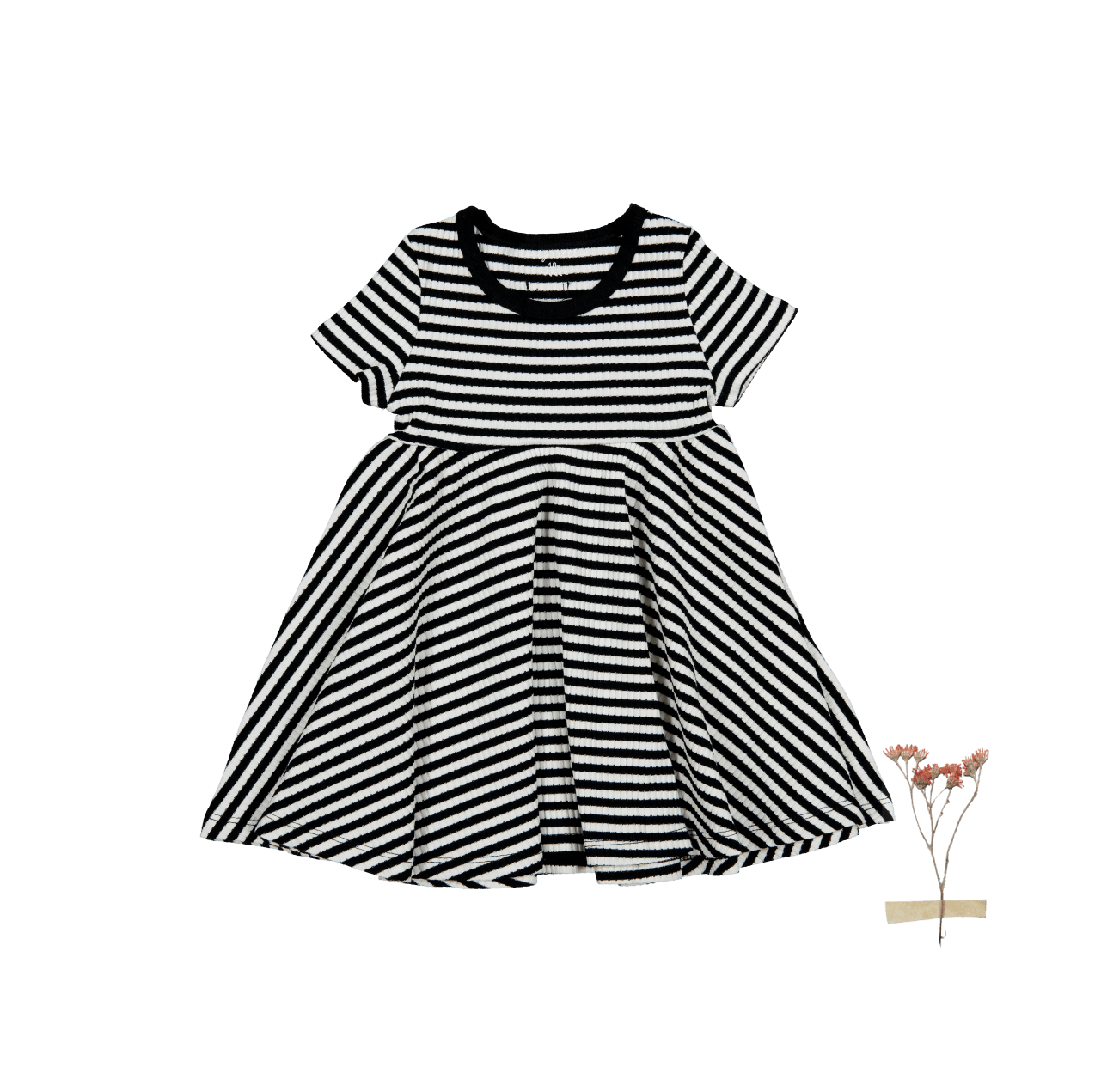 The Printed Short Sleeve Dress - Stripe