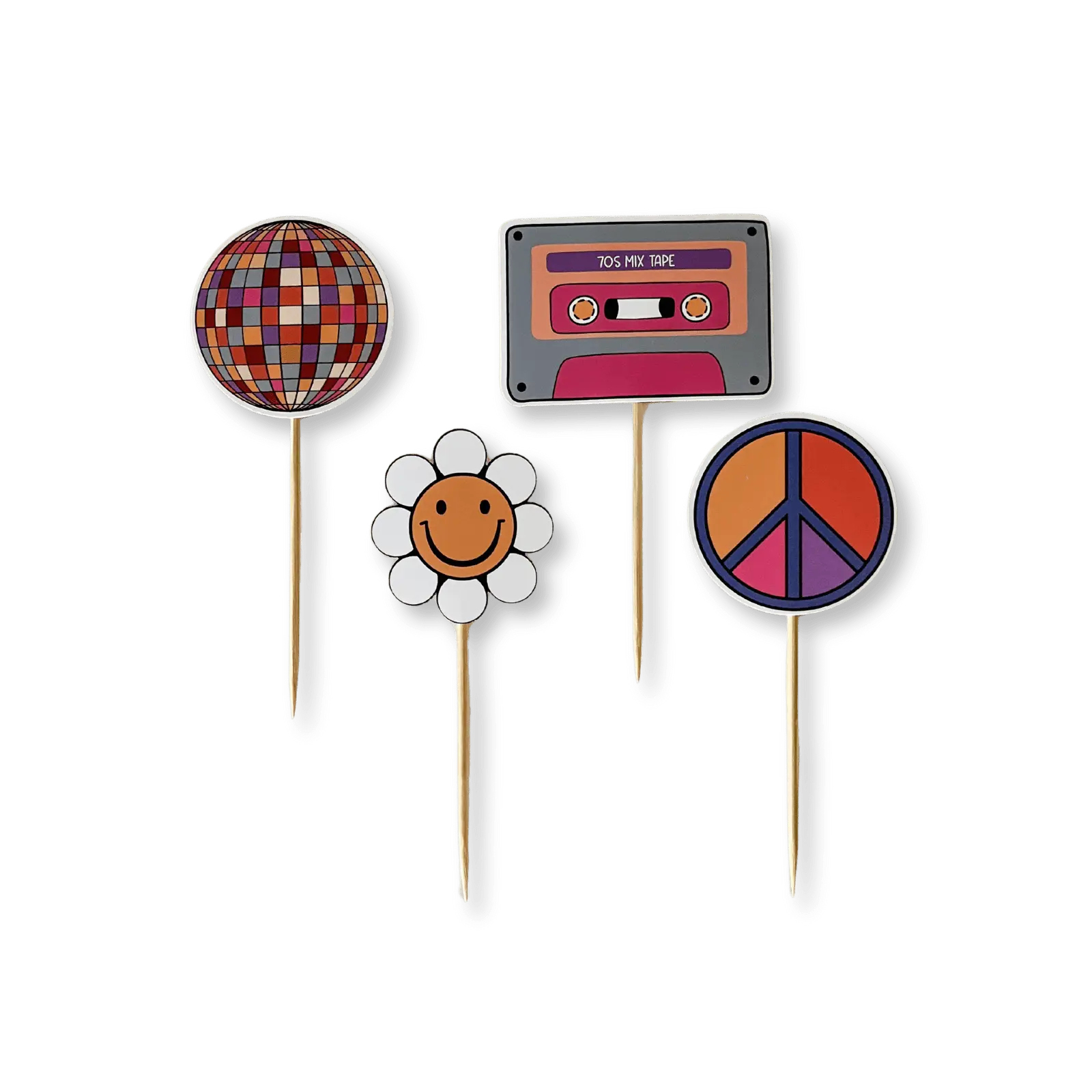Groovy Cupcake Toppers