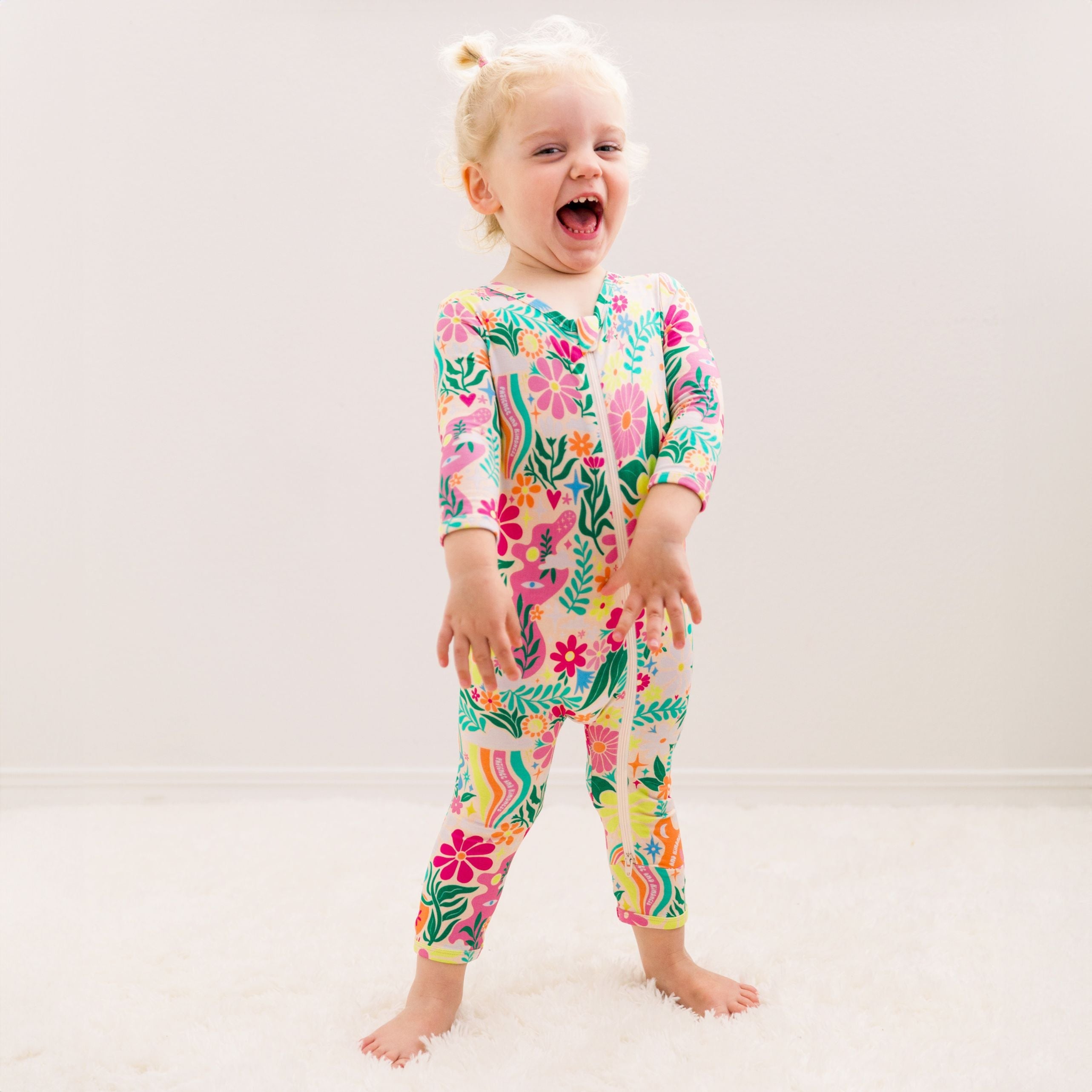 The Second-skin Footless Romper | Rainbow Daisy Babe