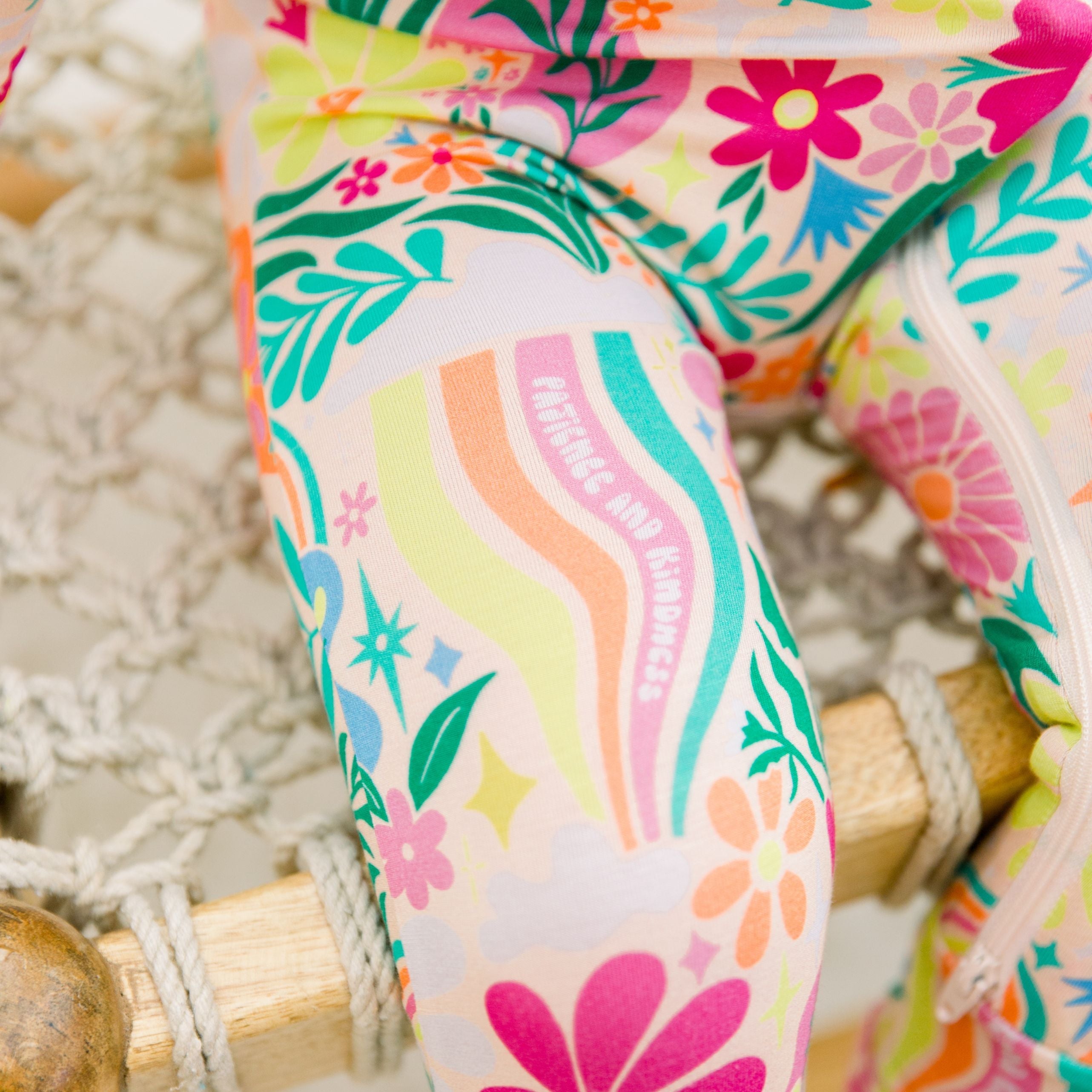 The Second-skin Footless Romper | Rainbow Daisy Babe