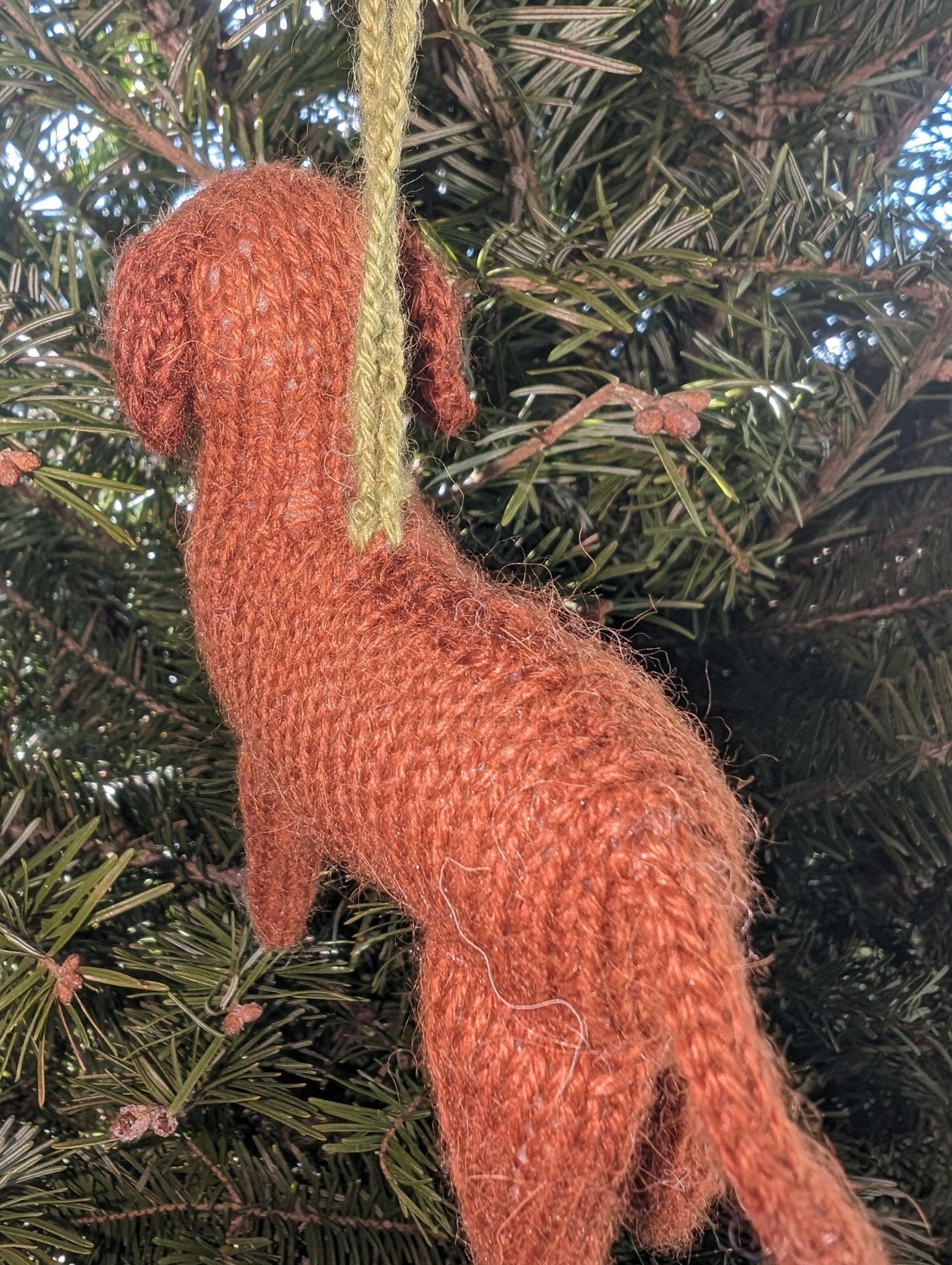 Hand Knit Alpaca Wool Christmas Ornament - Rhodesian Ridgeback Dog