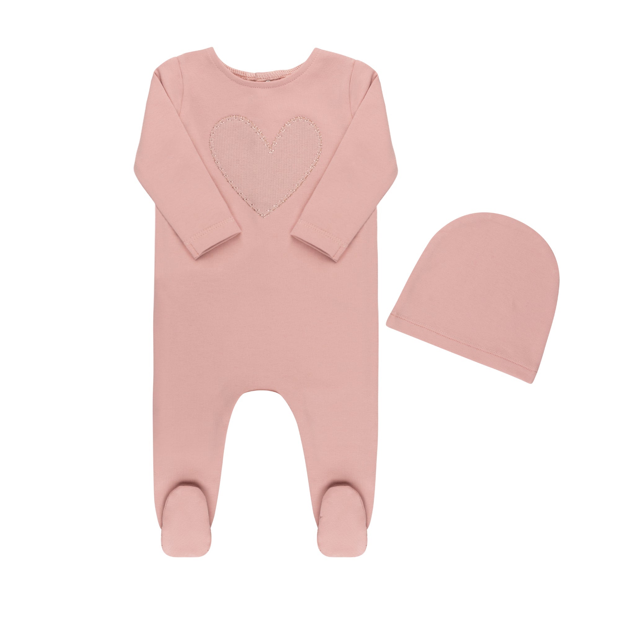 Ribbed Heart Layette Set