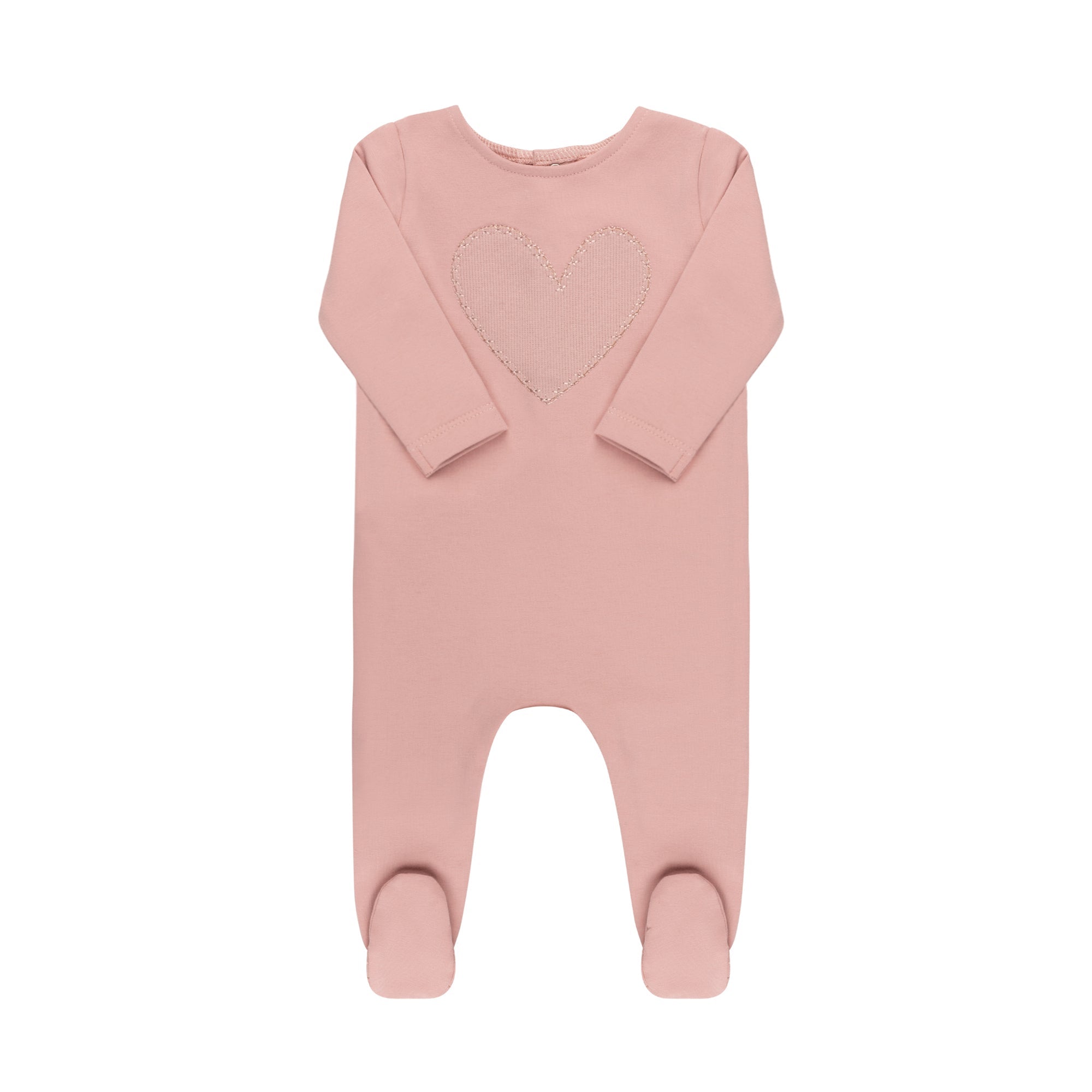Ribbed Heart Footie & Hat