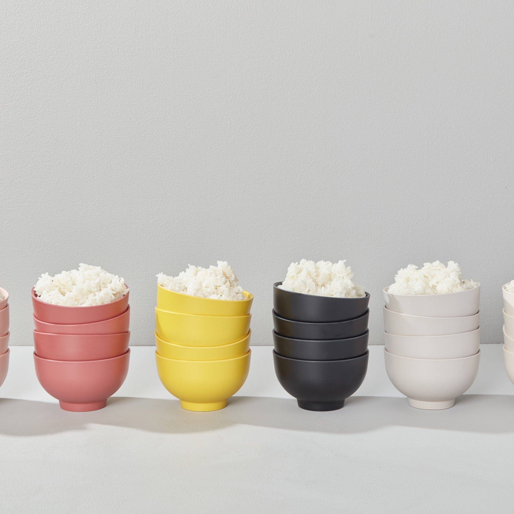 Rice Bowl Set - Black - Set Of 4