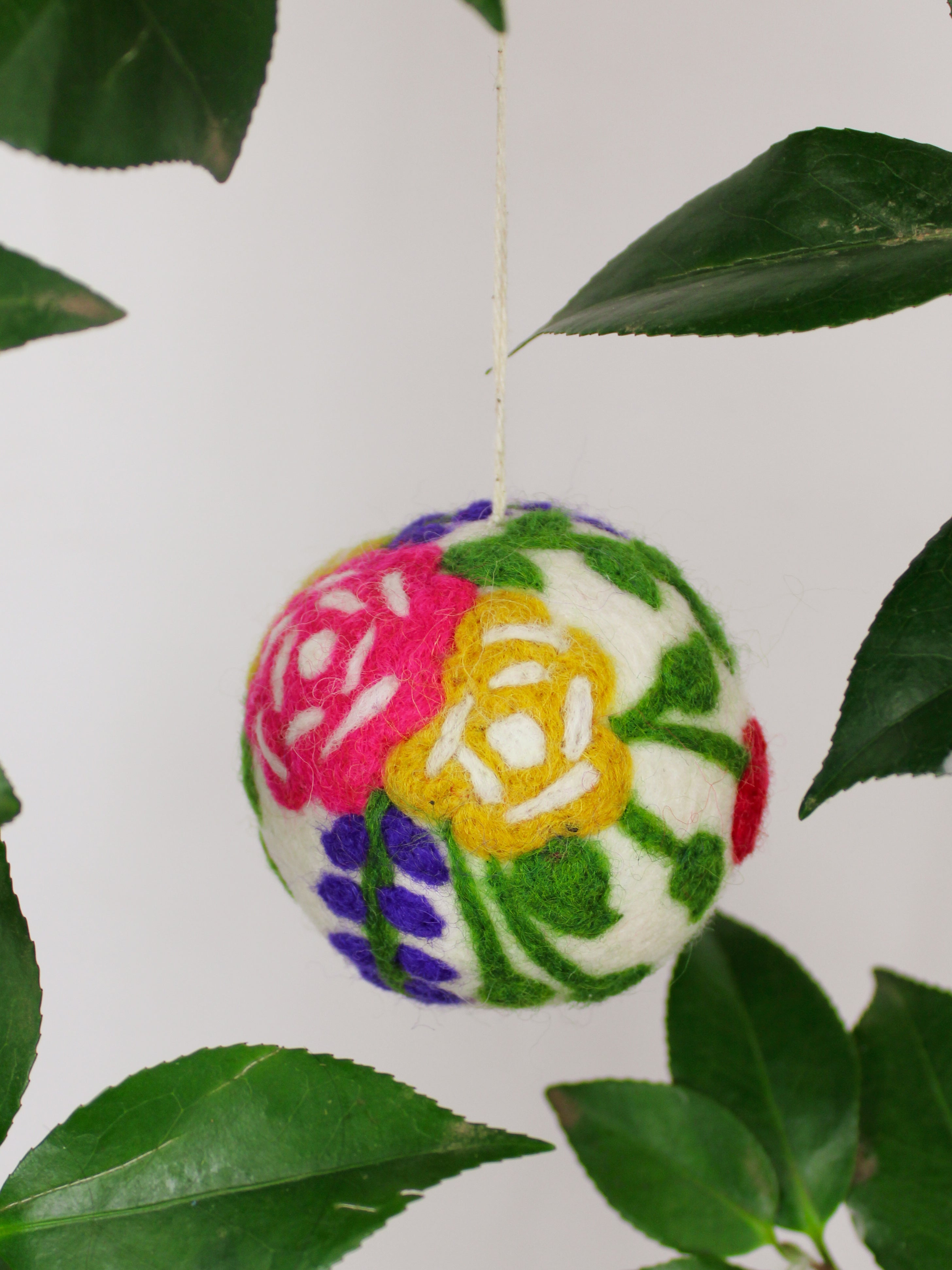 Hand Felted Wool Ball Ornament - Bouquet