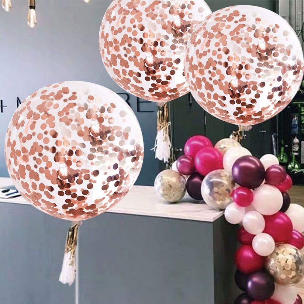Giant Rose Gold Confetti Balloon