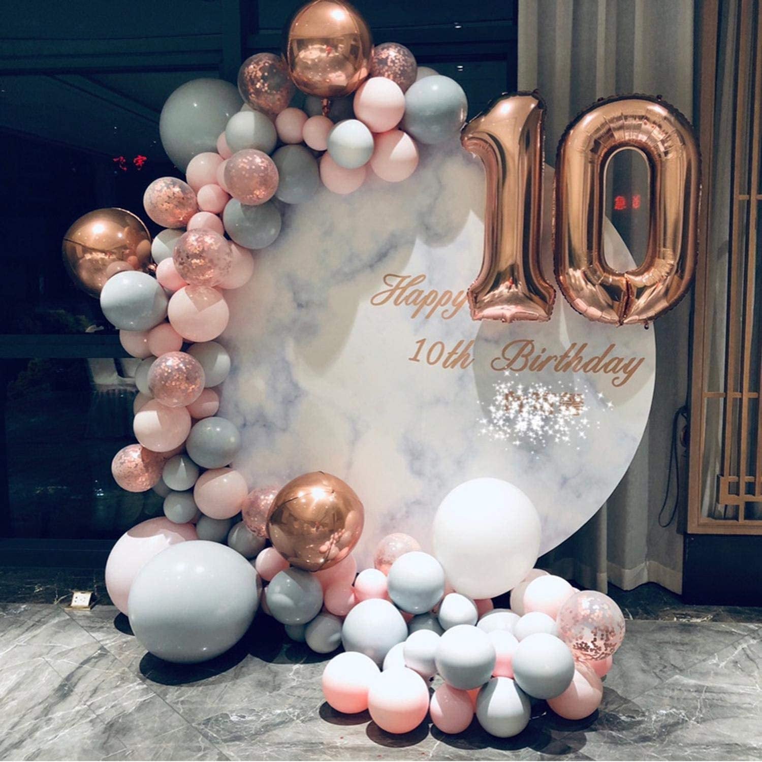 Pink, Gray & Rose Gold Balloon Garland Kit