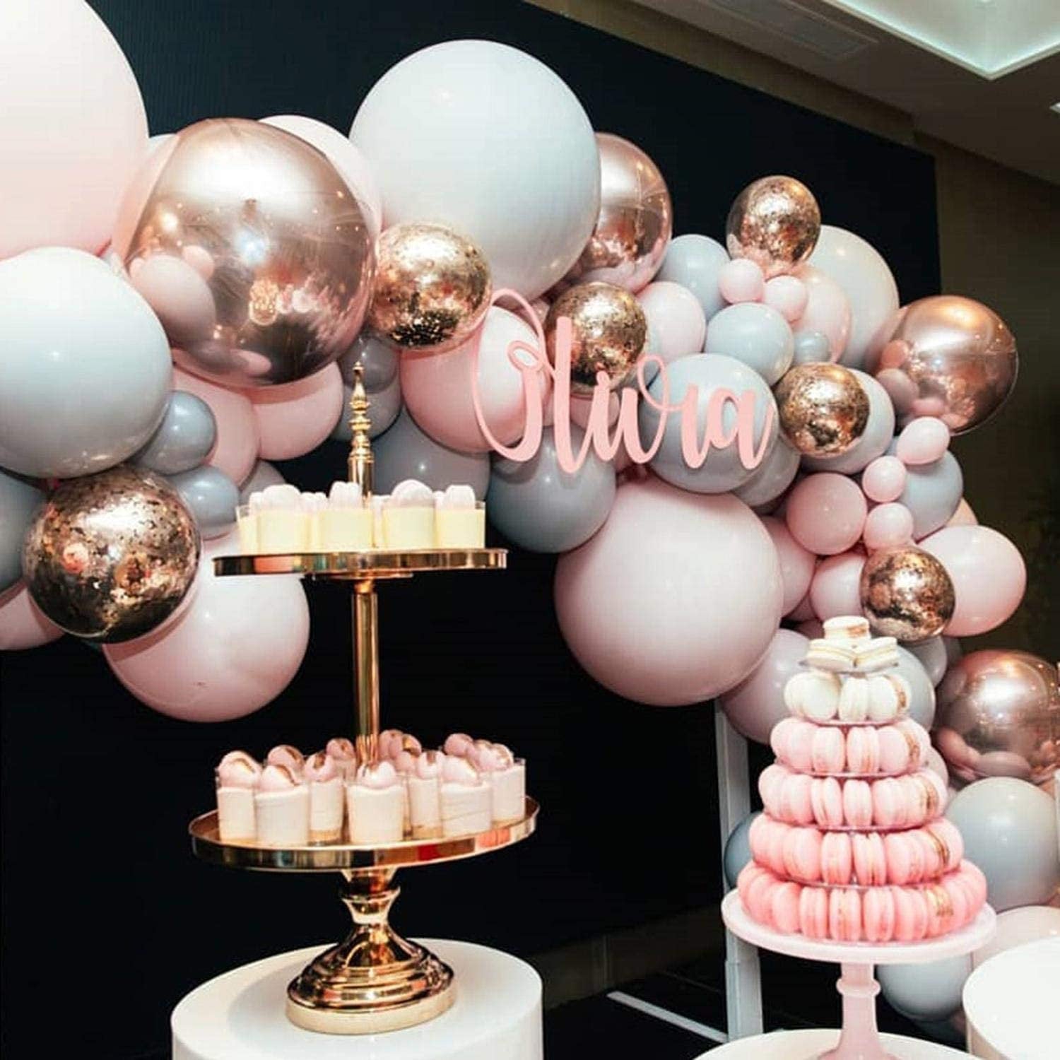 Pink, Gray & Rose Gold Balloon Garland Kit