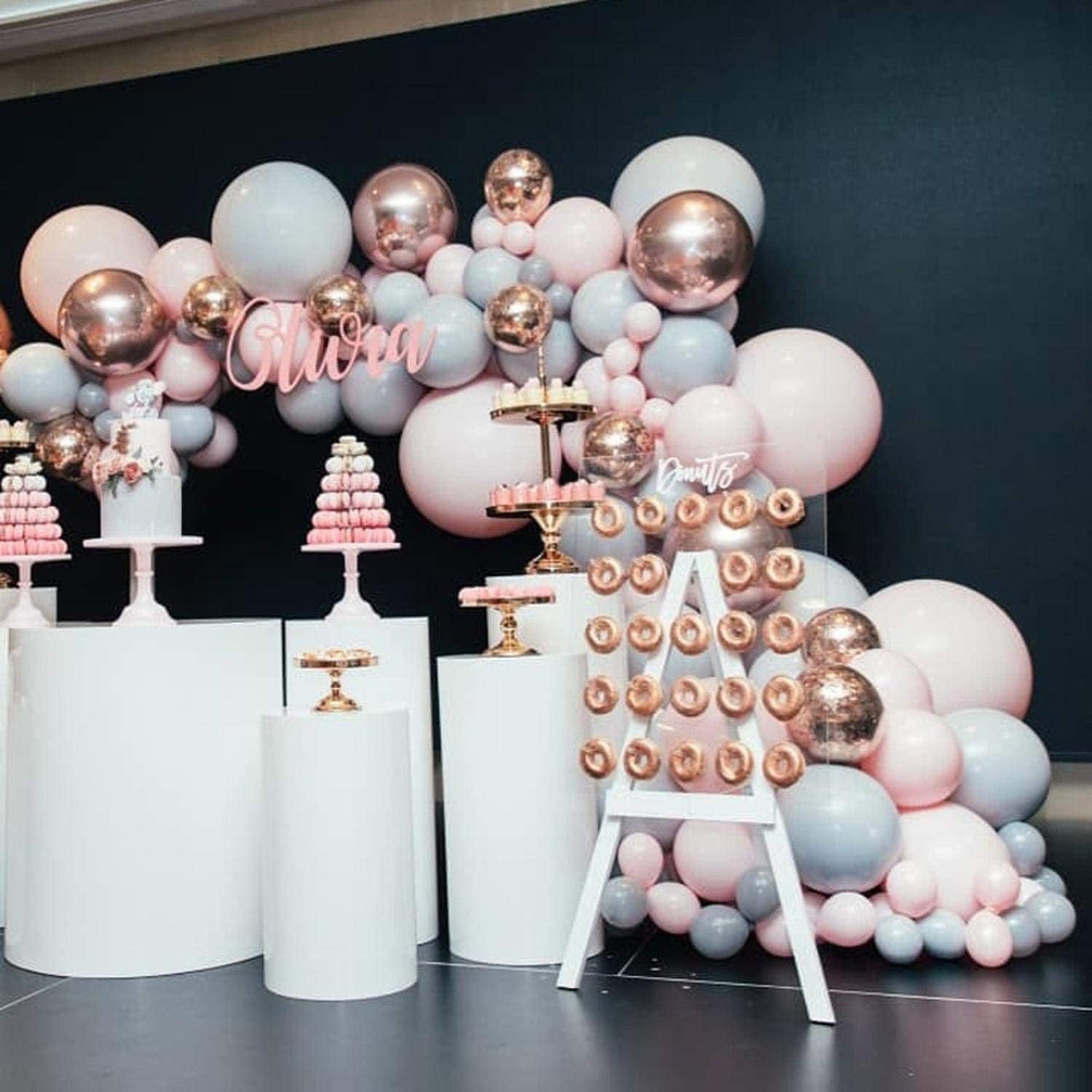Pink, Gray & Rose Gold Balloon Garland Kit