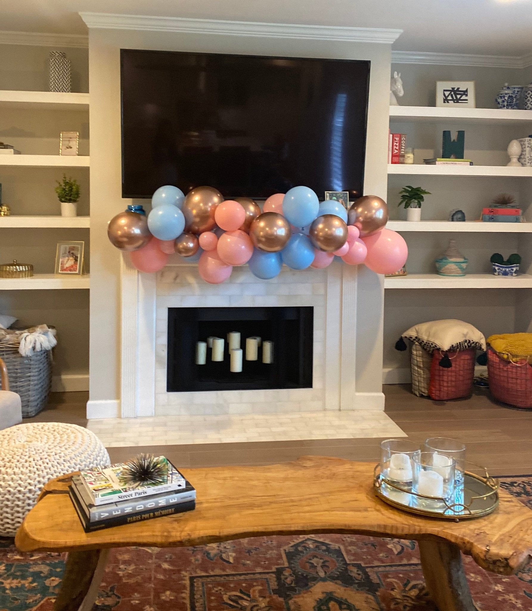 Rose Gold, Blue & Pink Balloon Garland Kit – Gender Reveal Decor