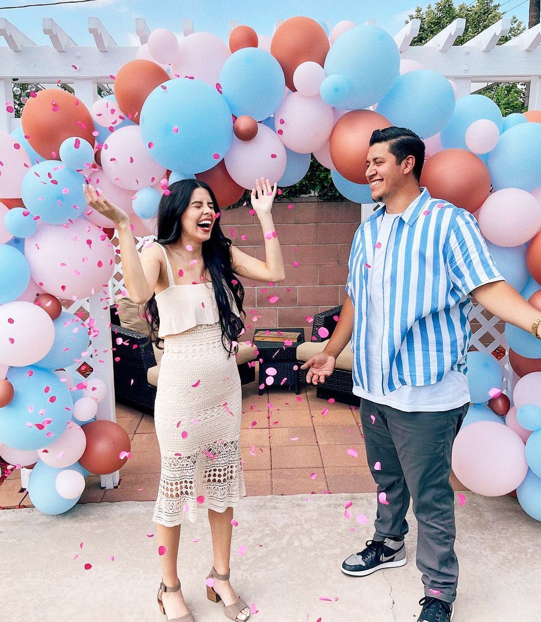 Rose Gold, Blue & Pink Balloon Garland Kit – Gender Reveal Decor