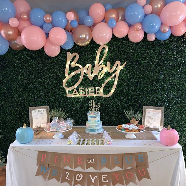 Rose Gold, Blue & Pink Balloon Garland Kit – Gender Reveal Decor