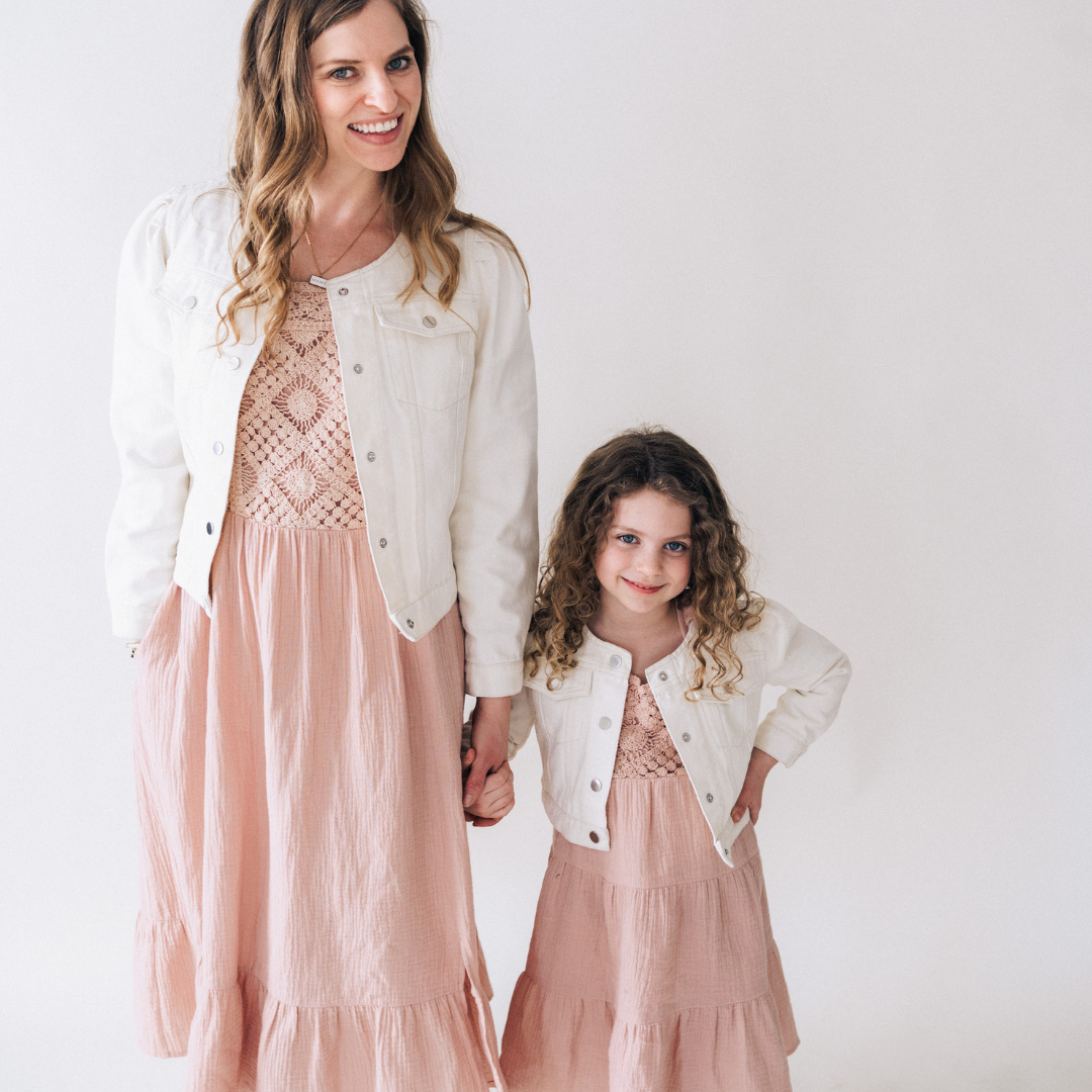 Ivory Cropped Denim Jacket - Child