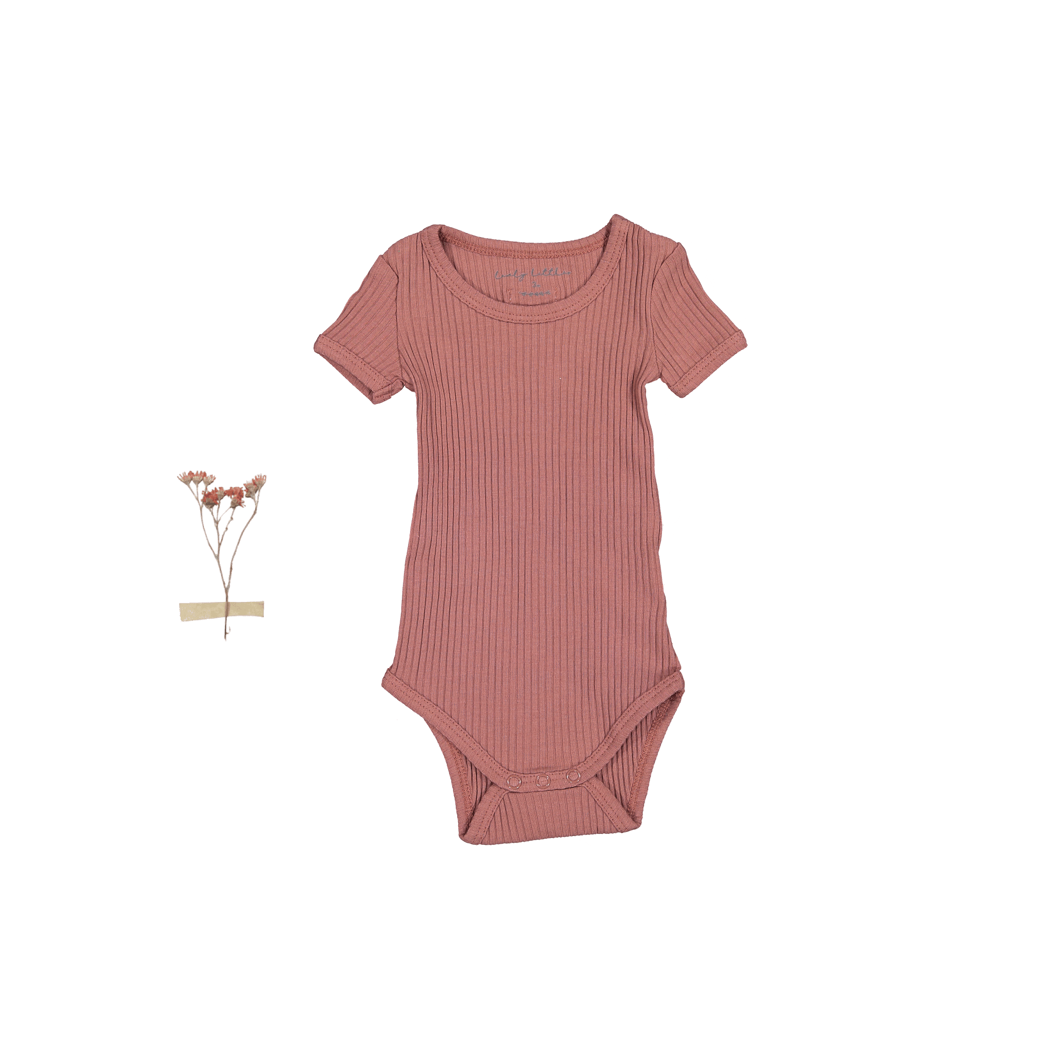 The Short Sleeve Onesie - Rosewood Ribbed