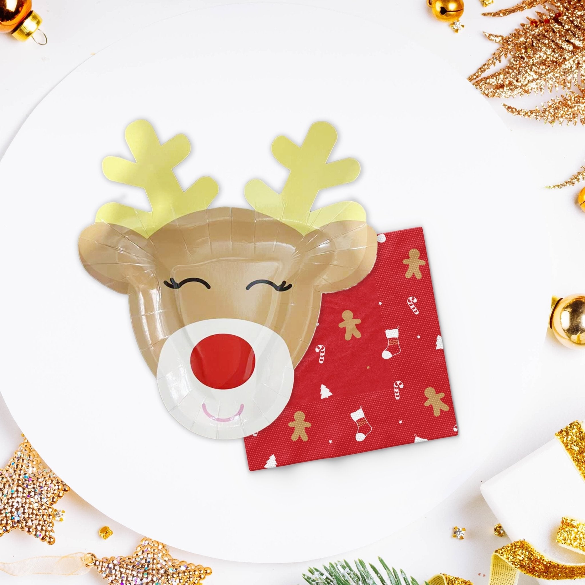 Rudolph The Reindeer Christmas Paper Plates
