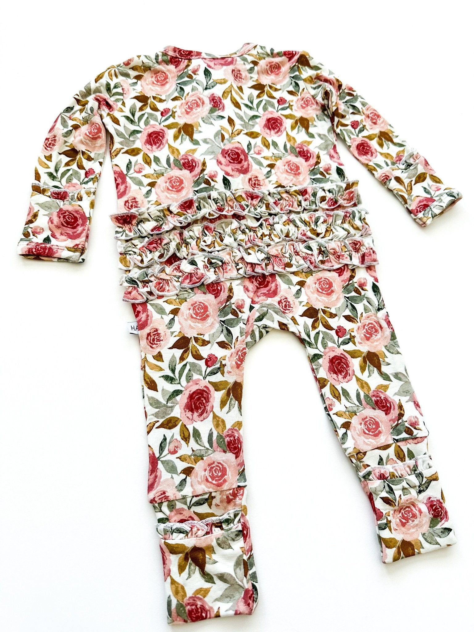 Ruffle Zipper One Piece - Dusty Pink Floral