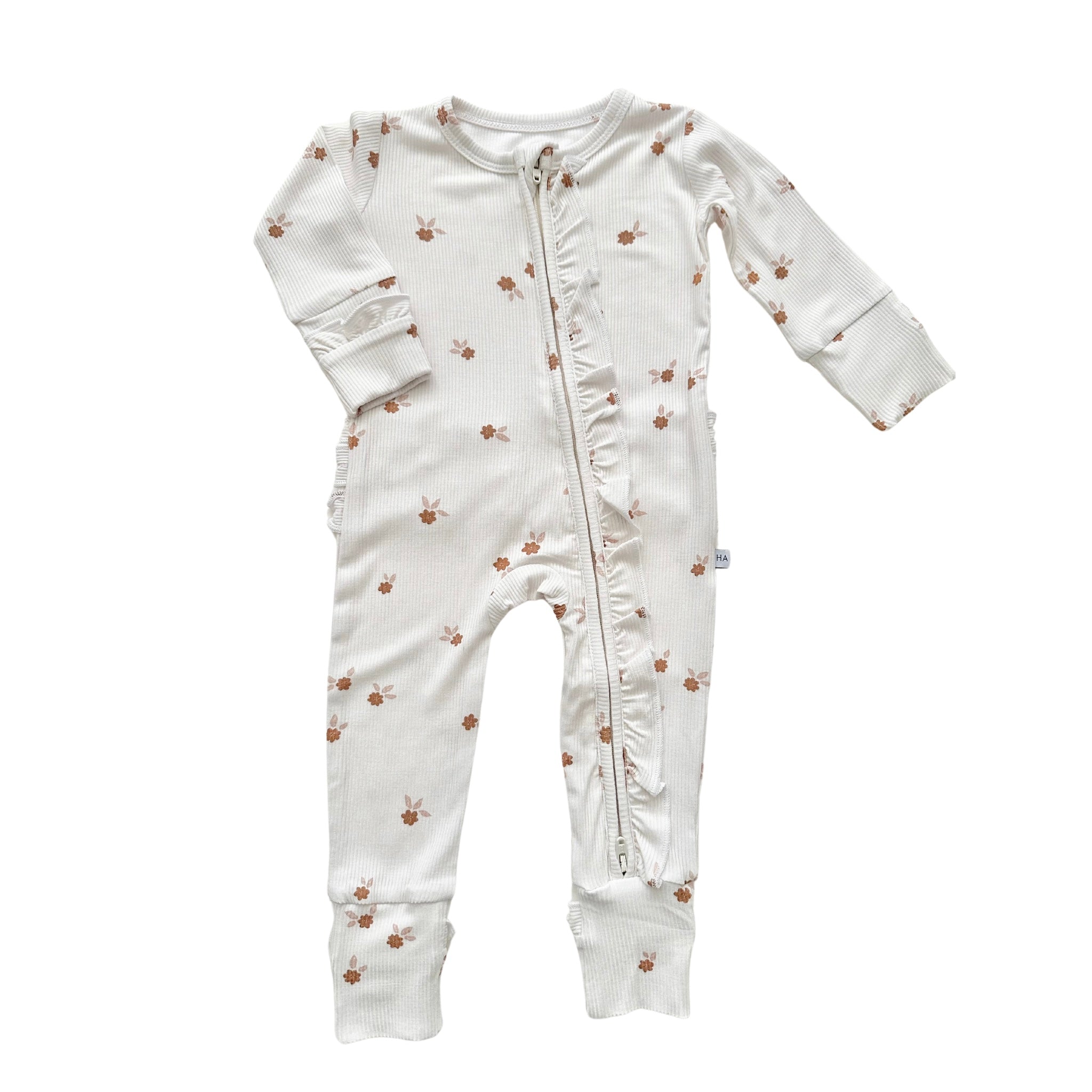 Ruffle Zipper One Piece - Fleur