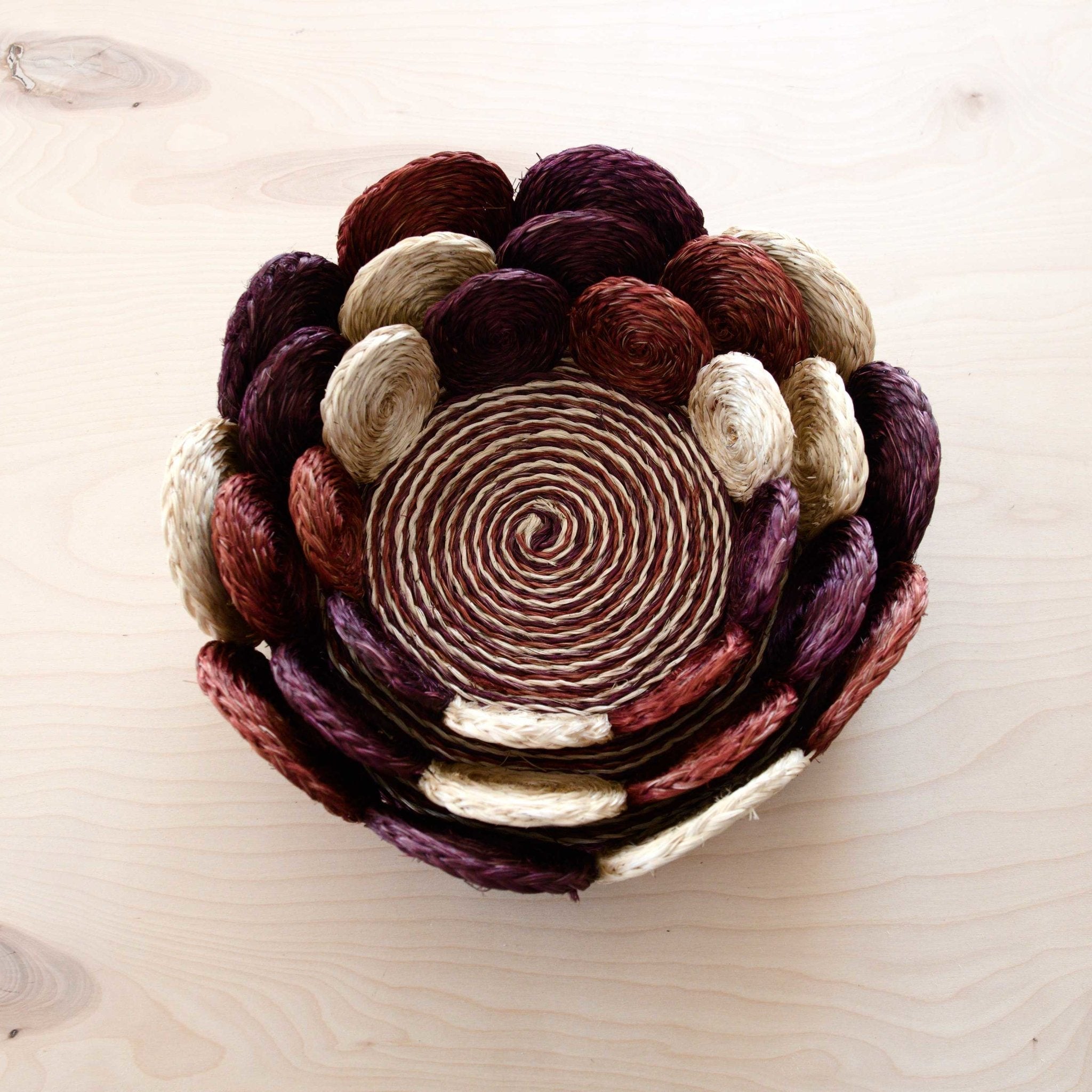 Rust And Mauve Handwoven Storage Basket - Fruit Basket, Set Of 3 | Likhâ
