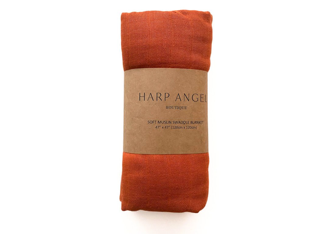 Muslin Swaddle Blanket - Rust