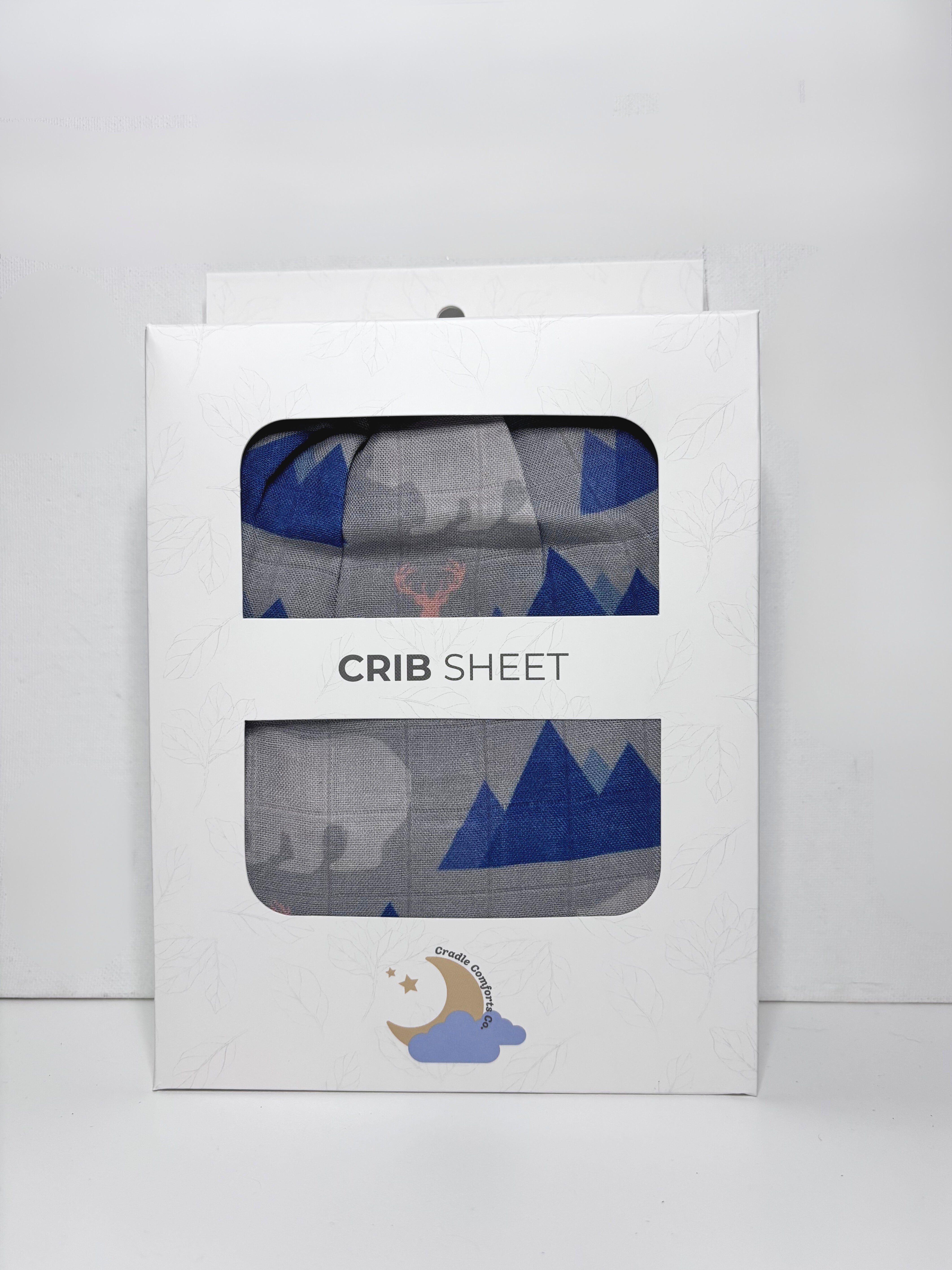 Organic Bamboo Cotton Muslin Crib Sheet In Rustic Retreat