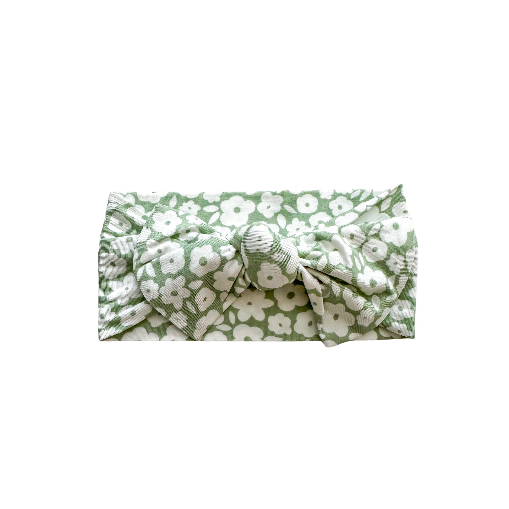 Knotted Headband - Sage Ditsy Floral