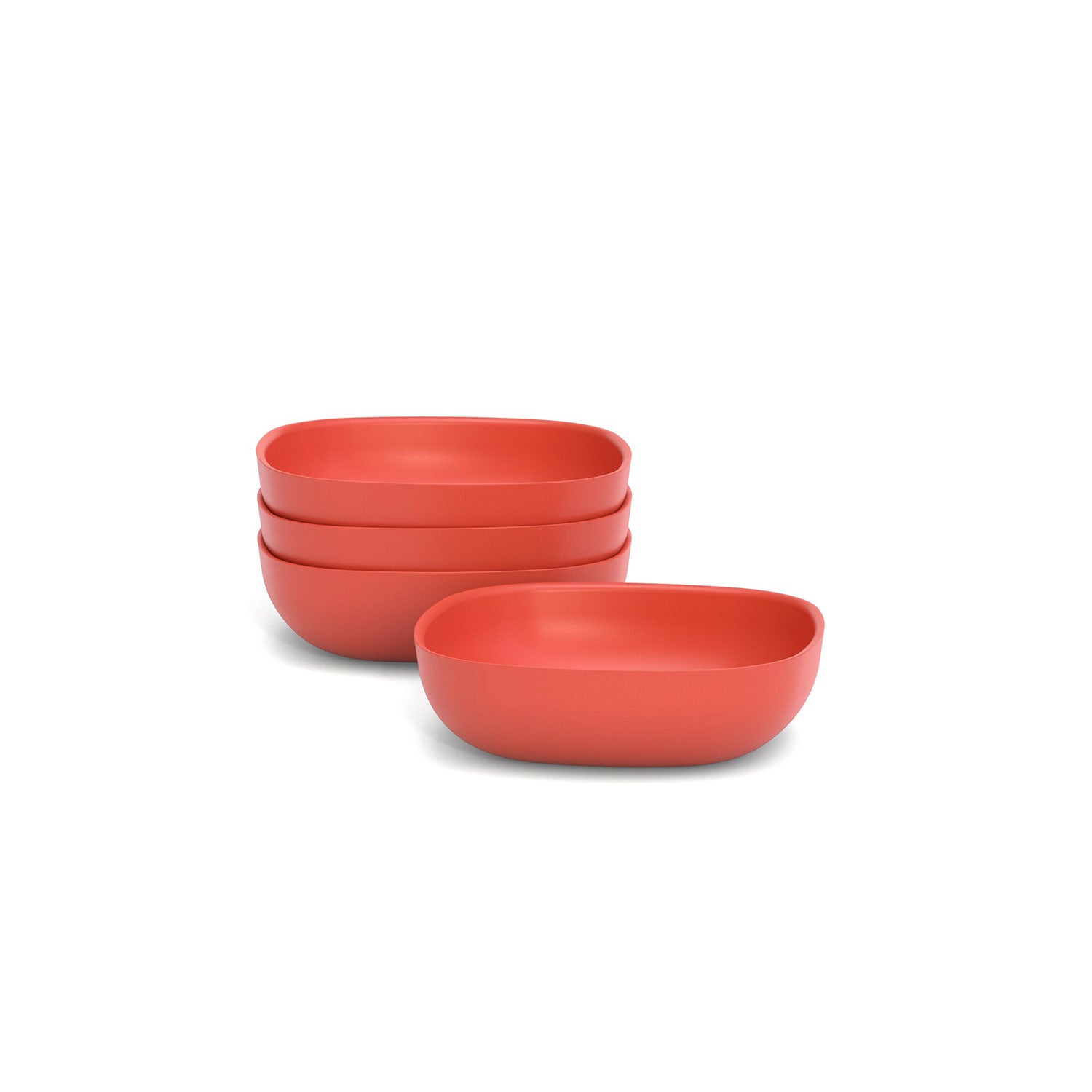 Bamboo Solo Salad Bowl - Set Of 4 - Persimmon
