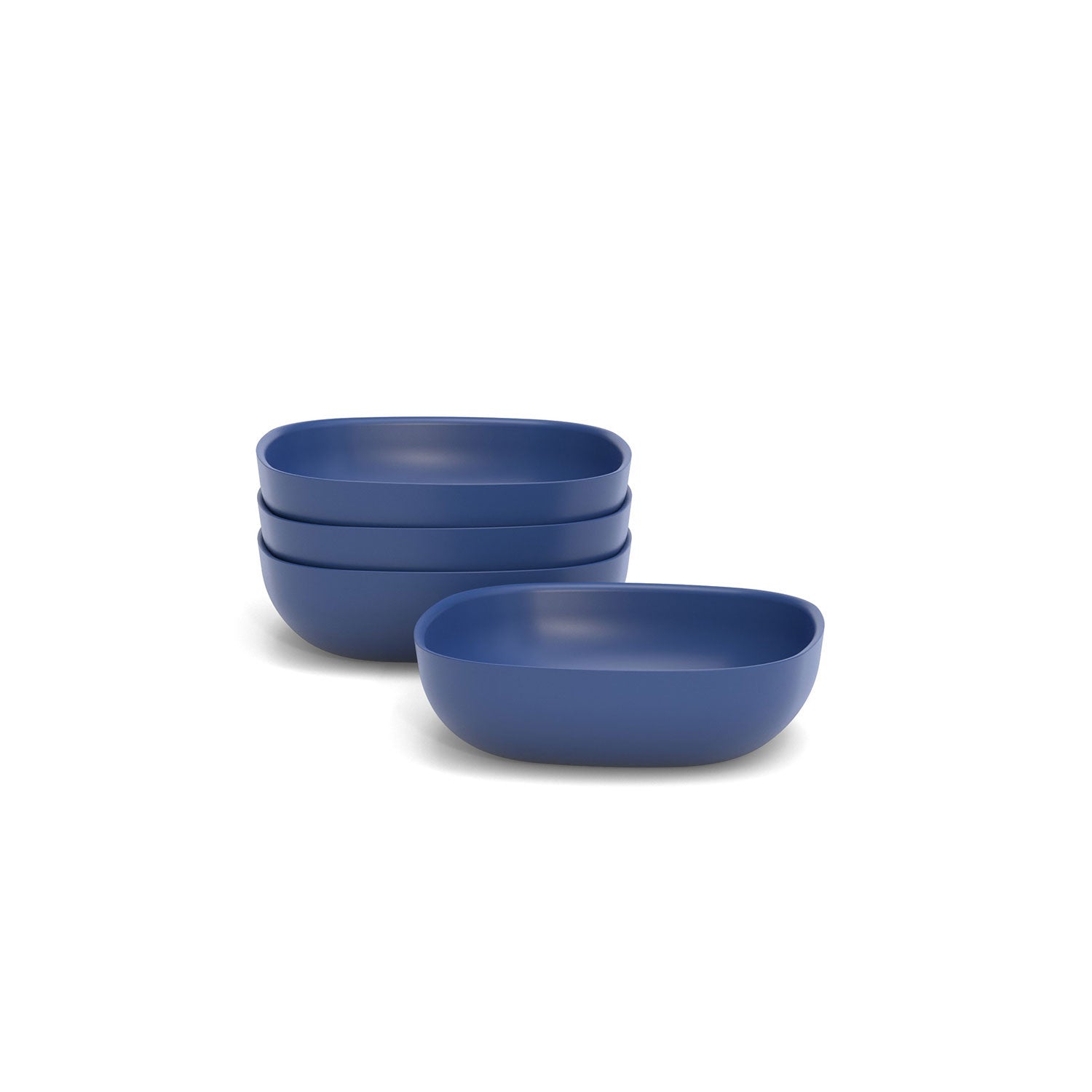 Bamboo Solo Salad Bowl - Set Of 4 - Royal Blue
