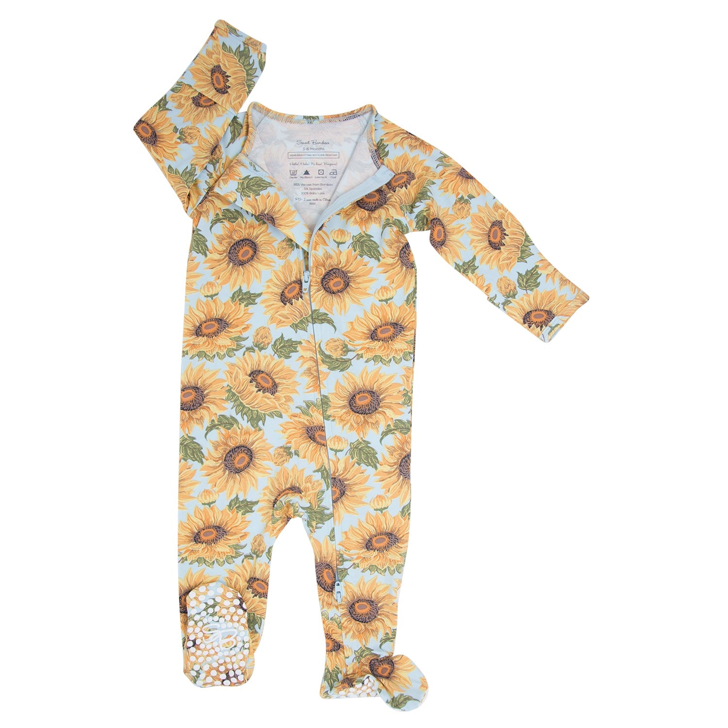 Sammy's Sunflower Zipper Footie