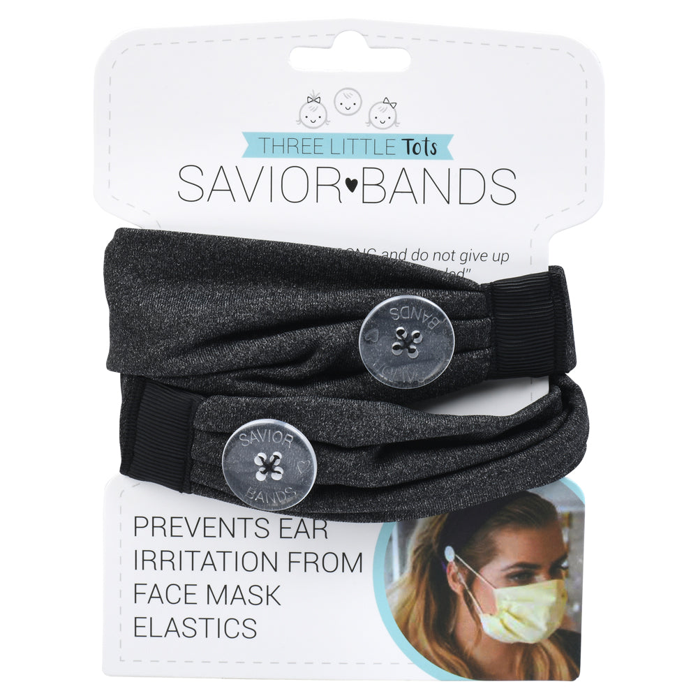 Dark Gray Savior Headbands With Buttons For Masks