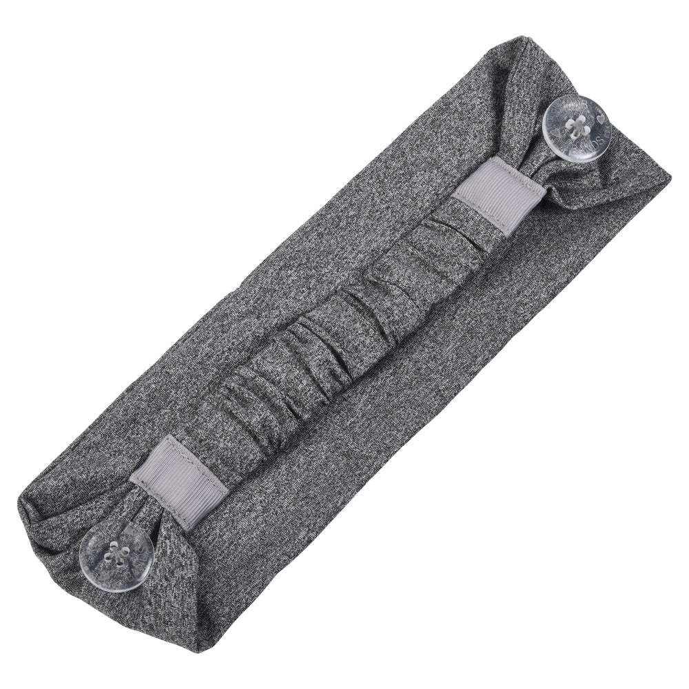 Heather Gray Savior Headbands With Buttons For Masks