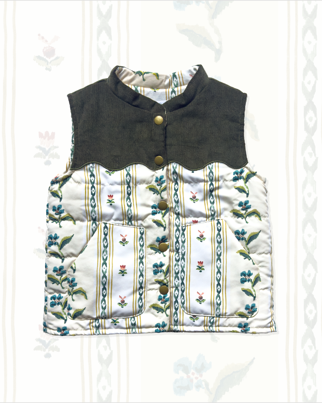 Scallop Vest In French Stripe