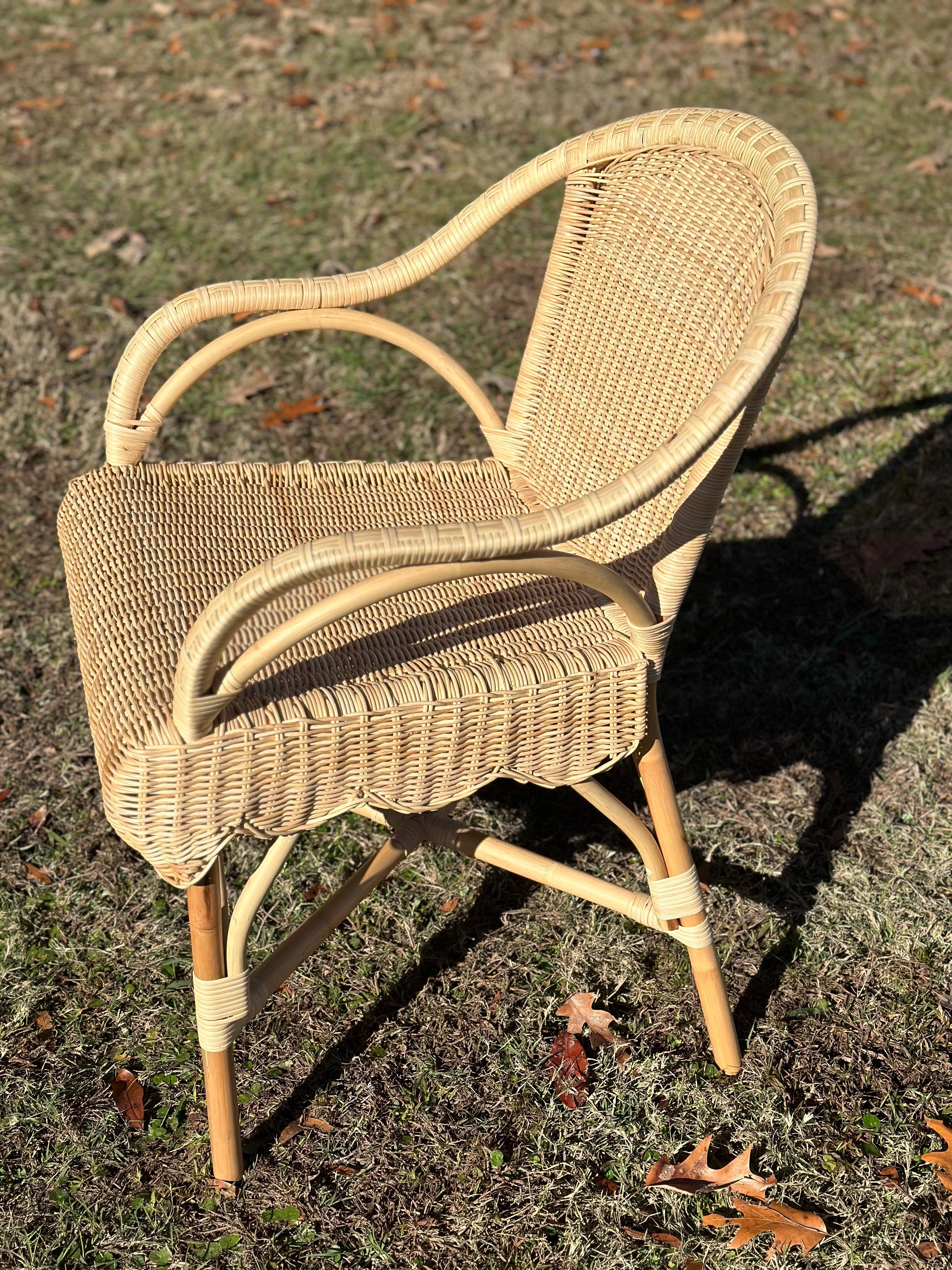 Rattan Scalloped Armchair