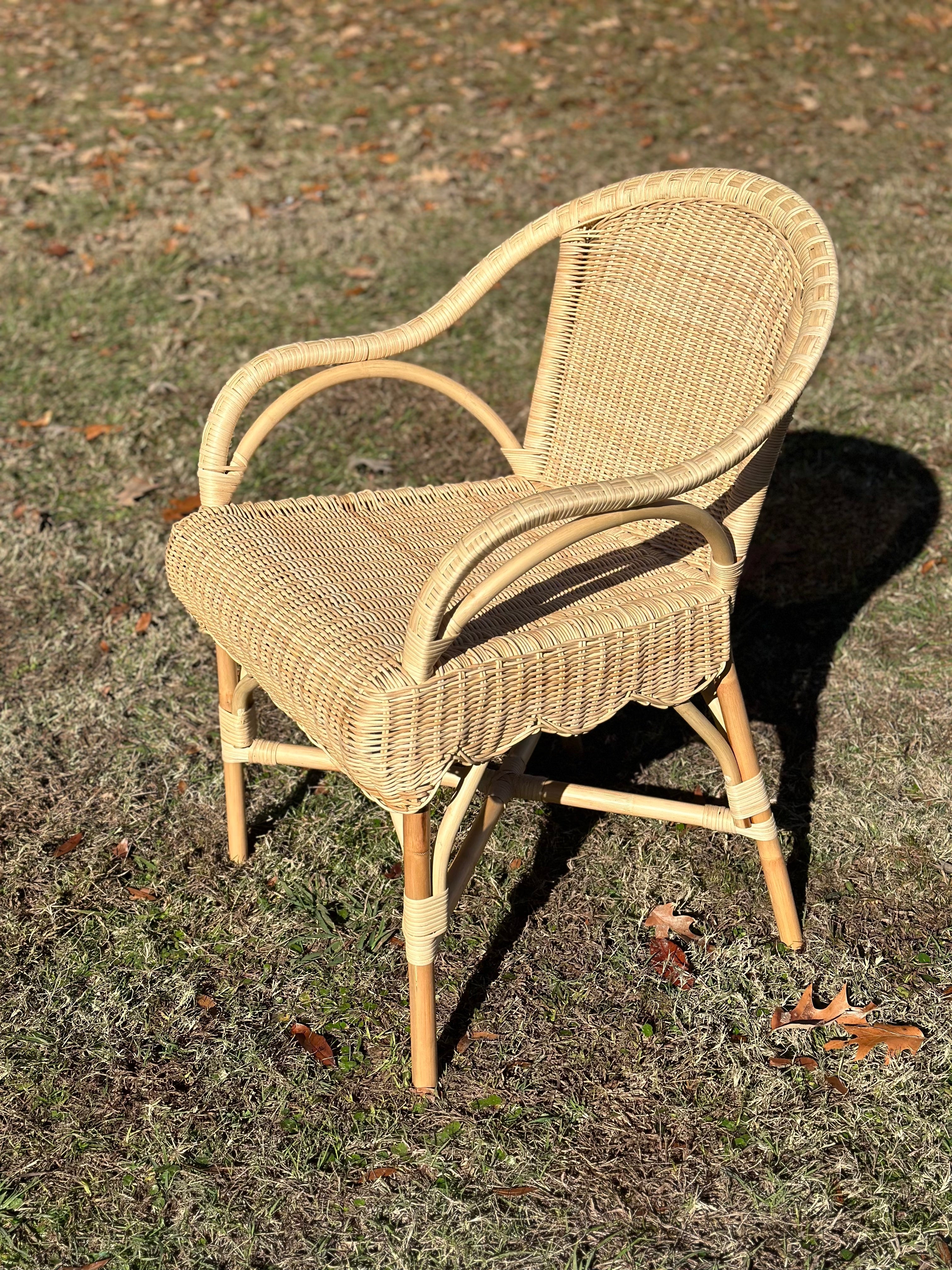 Rattan Scalloped Armchair