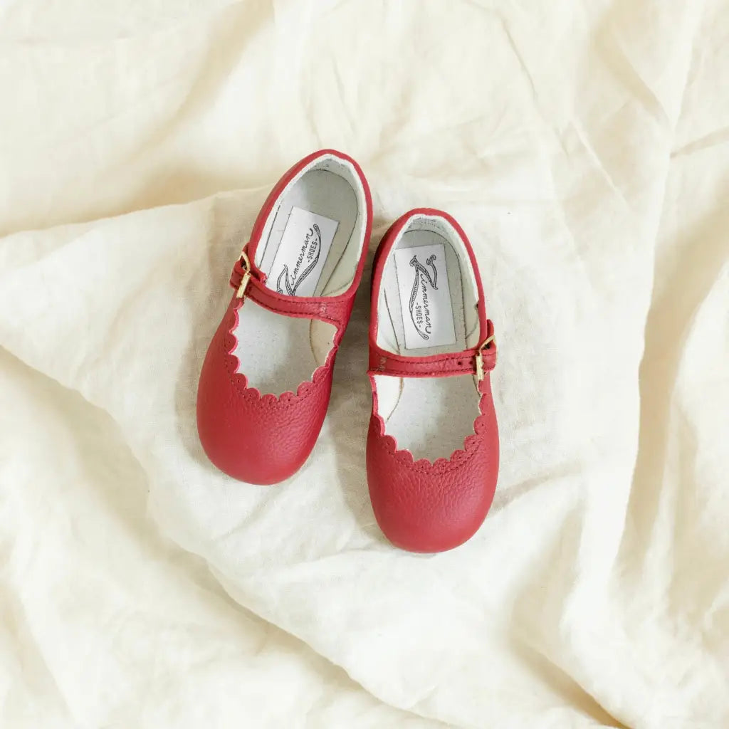 Scalloped Mary Jane - Burgundy