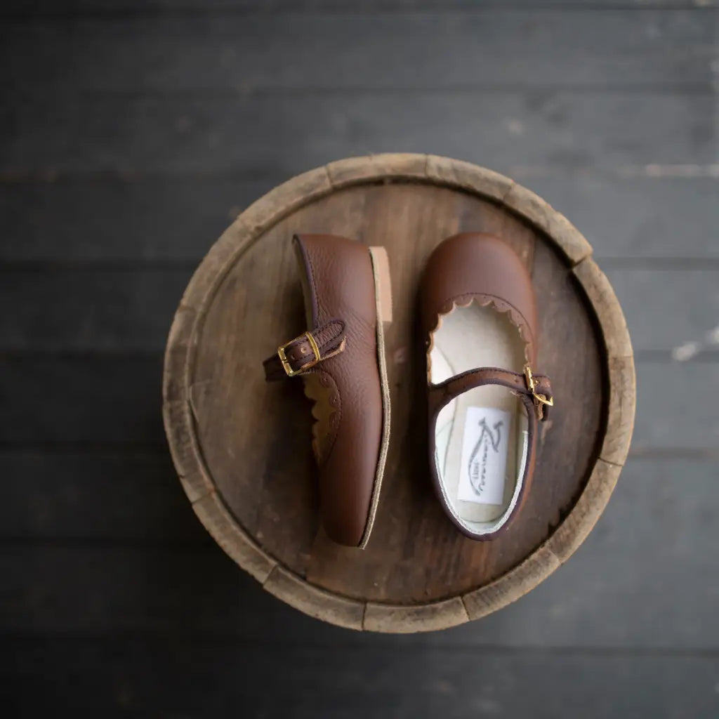Scalloped Mary Jane - Dark Brown
