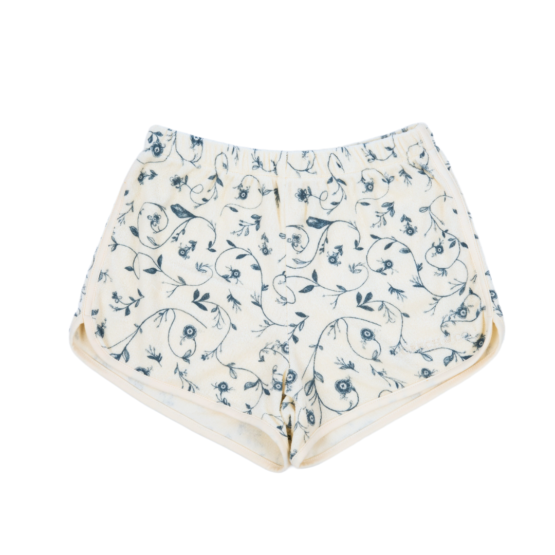 Retro Shorts | Organic Cotton Terry - Scandi Floral