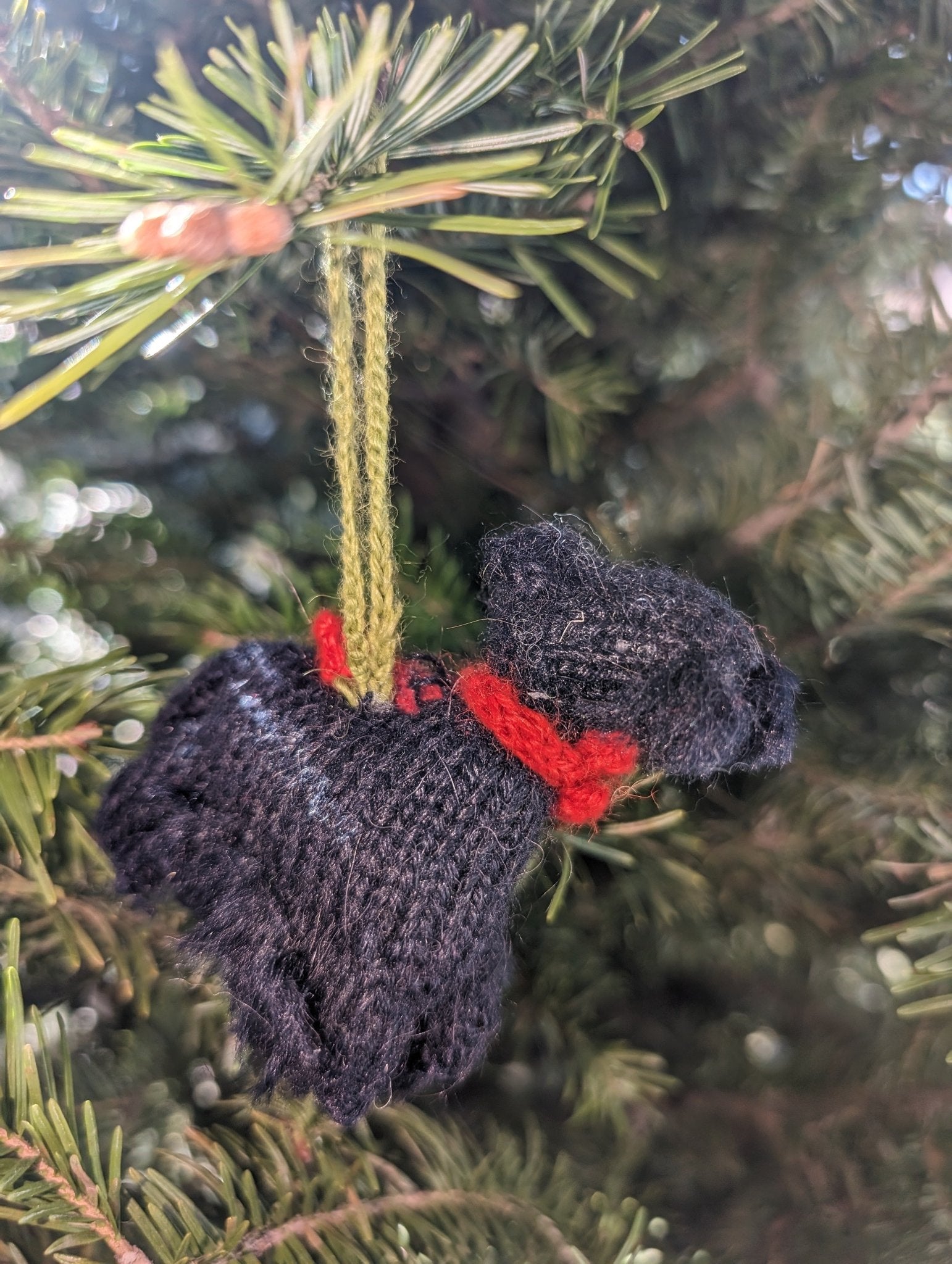 Scottish Terrier (scottie) Dog Hand Knit Christmas Ornament