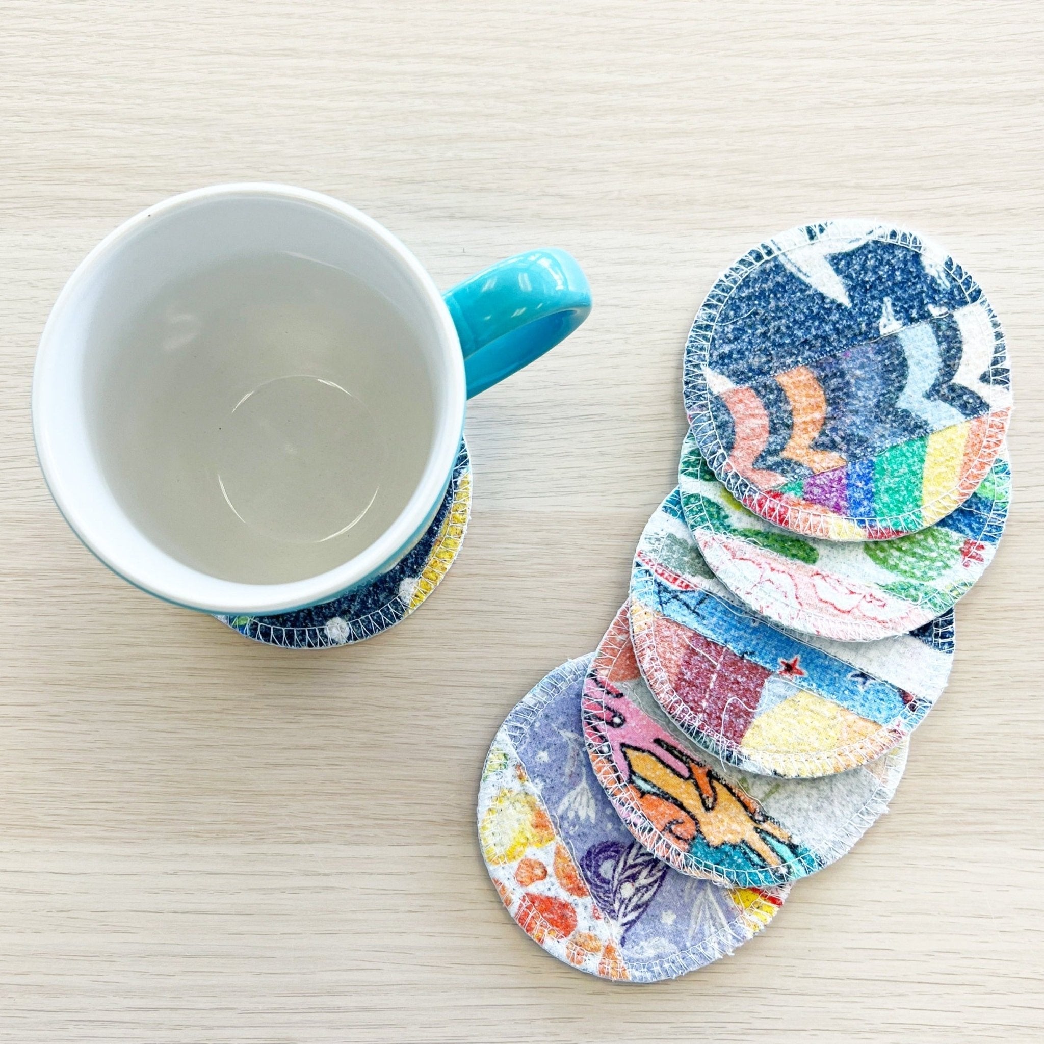 Scrap Felt Coasters: 6-pack