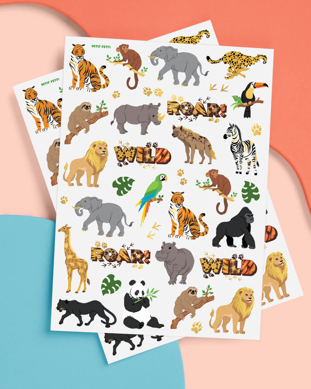 Jungle Animal Tattoos - 56 Temporary Tattoos