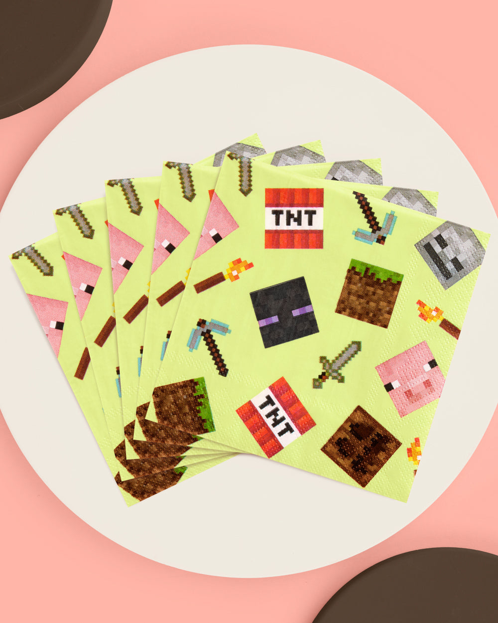 Pixel Mining Gamer Napkins - 25 Paper Napkins